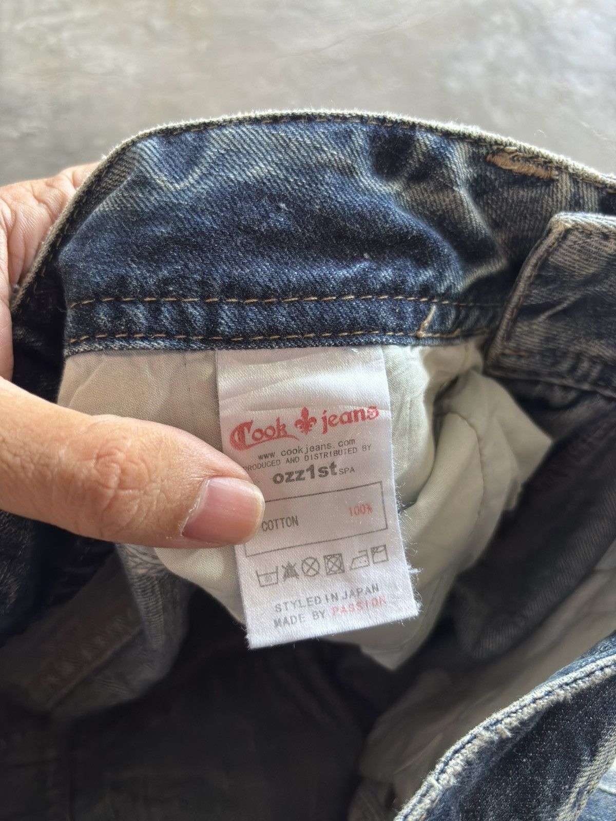 Japanese Brand COOK JEANS distressed japanese punk rockstar grunge low rise Size US 27 - 6 Thumbnail