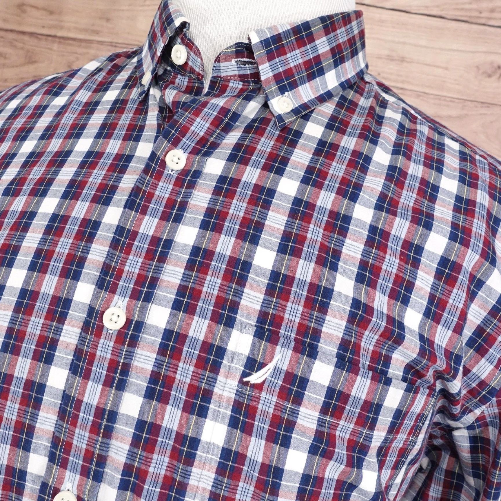 Nautica Nautica Shirt Mens XL Red Blue Plaid Classic Fit Button-Down Long Sleeve Casual Size US XL / EU 56 / 4 - 2 Thumbnail