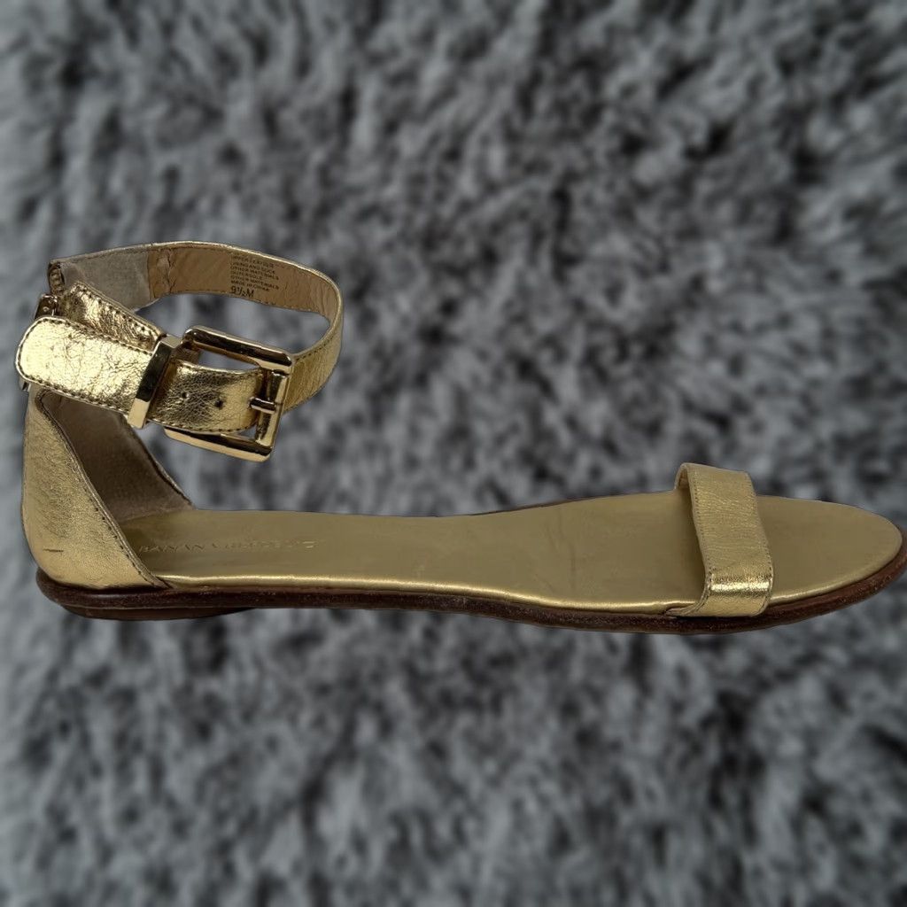 Banana Republic BANANA REPUBLIC Gold Leather Sandals Sz 9.5 Women’s Ankle Strap Flats Size US 10 / IT 40 - 1 Thumbnail