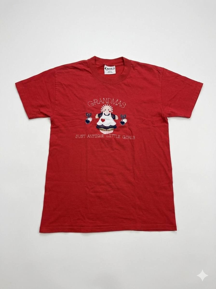 Vintage 90s Cheek-O Sportswear Grandma Embroidered Tee Single Stitch Size US M / EU 48-50 / 2 - 1 Thumbnail