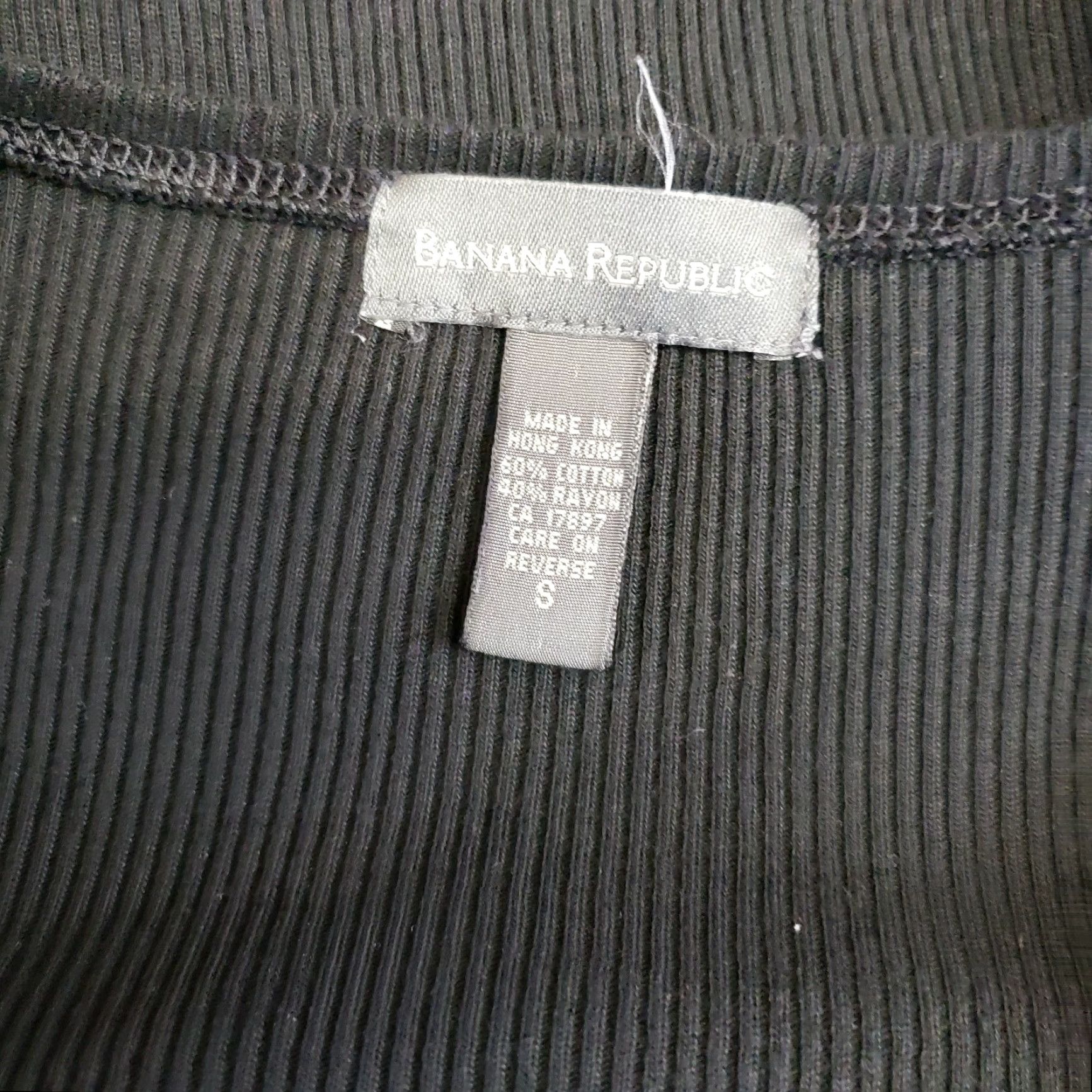 Banana Republic VINTAGE Banana Republic Womens Dress Sz Small Black Ribbed Rolled Sleeves Cotton Blend Size S / US 4 / IT 40 - 5 Thumbnail
