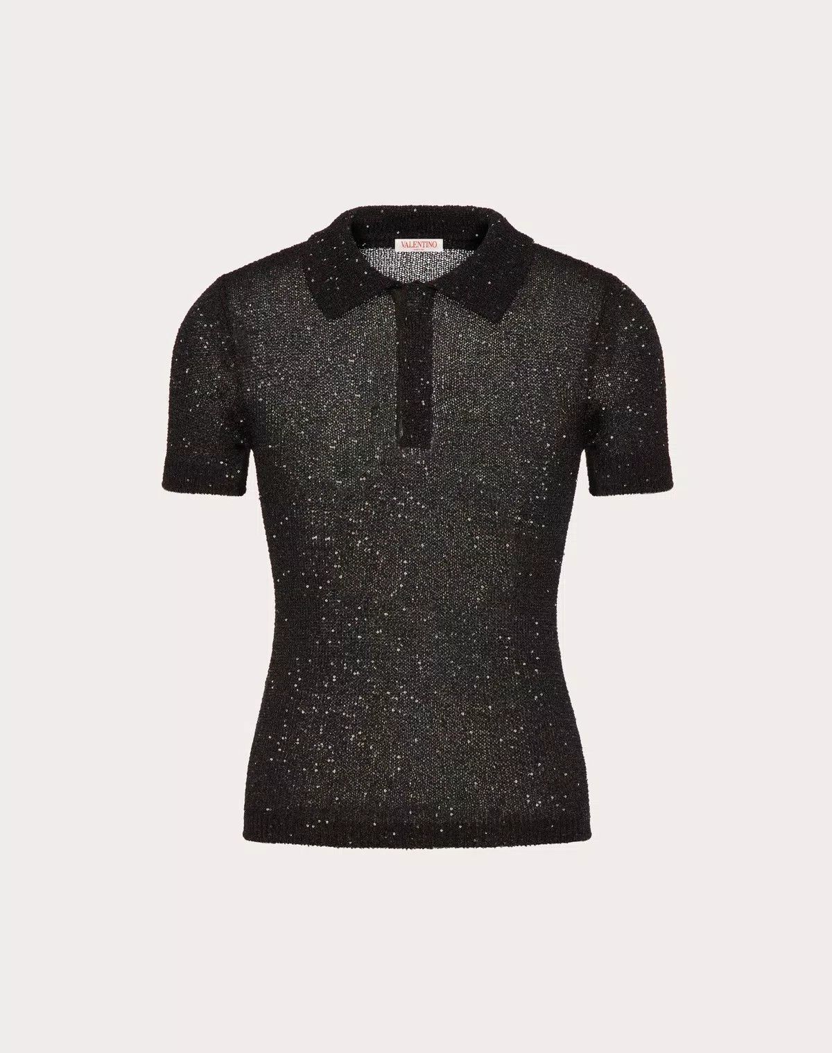 Valentino oc11z0625 Nylon Thread Polo Shirt in Black Size US S / EU 44-46 / 1 - 1 Thumbnail