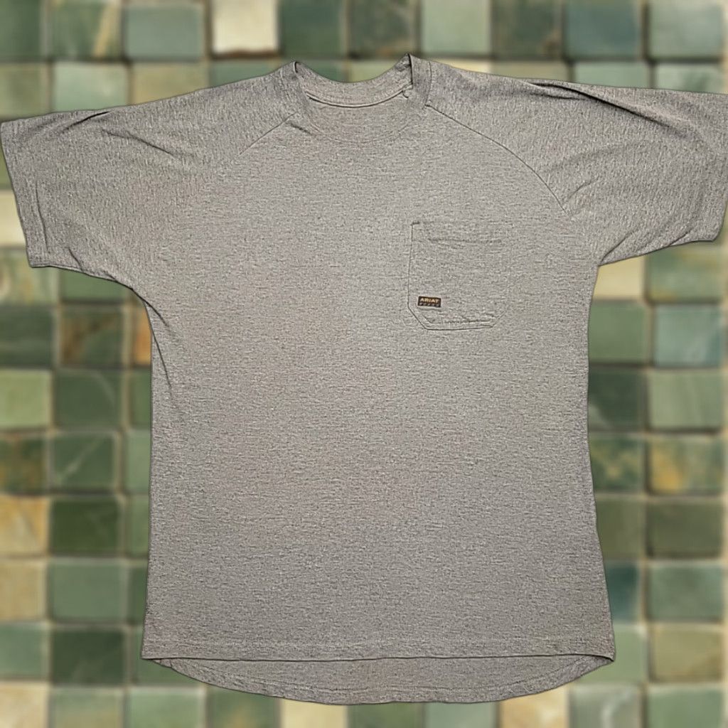 Ariat VINTAGE Ariat Rebar Shirt Mens L Gray Rebar Short Sleeve Pullover Crewneck Western TEE Size US L / EU 52-54 / 3 - 1 Thumbnail