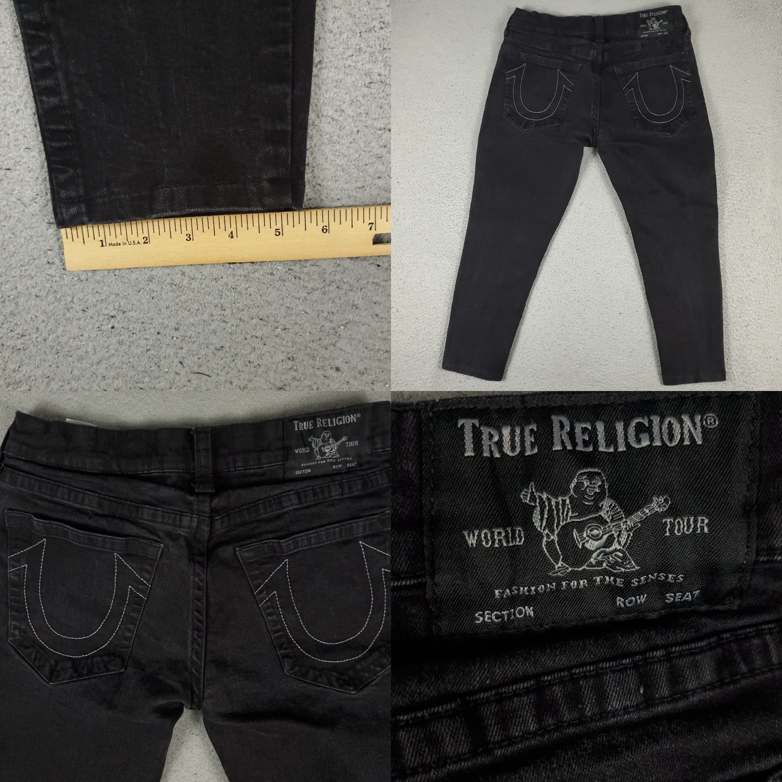 True Religion VINTAGE True Religion Jeans Mens 34x24 Straight Fit Denim Black 90s Modern USA Size US 34 / EU 50 - 8 Thumbnail