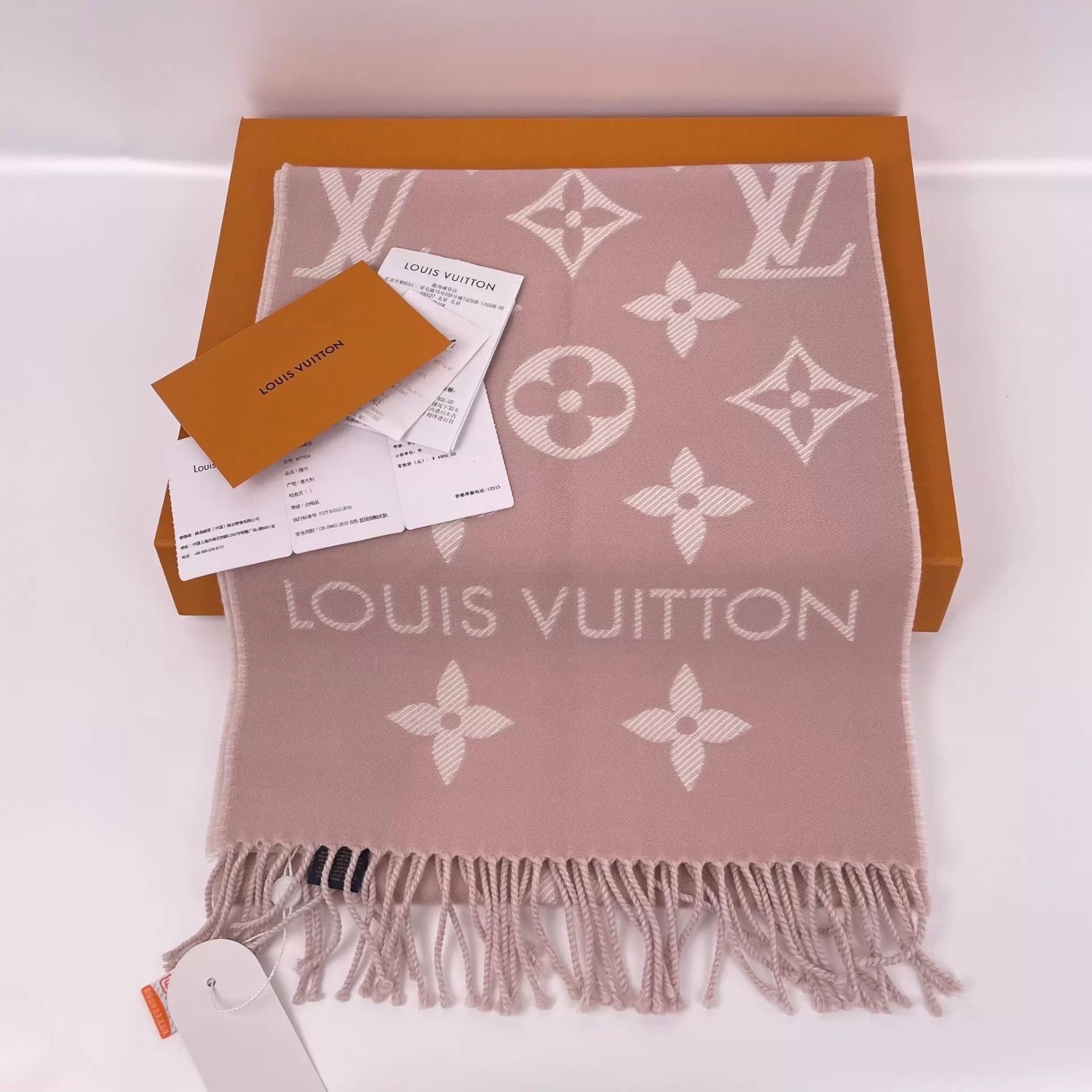 Louis Vuitton LV pink wool scarf 170x34cm new 260430VHH3S01 Size ONE SIZE - 1 Thumbnail