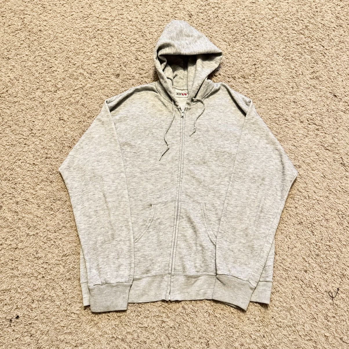 Vintage VINTAGE 80s GREY TRI BLEND ZIP UP HOODIE! Size US XL / EU 56 / 4 - 7 Thumbnail