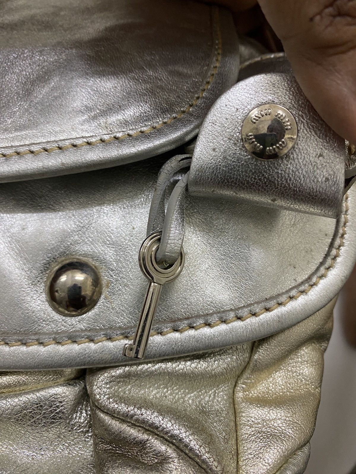 Designer × Miu Miu Miu Miu Coffer Patchwork Metallic Silver & Gold leather Size ONE SIZE - 11 Thumbnail