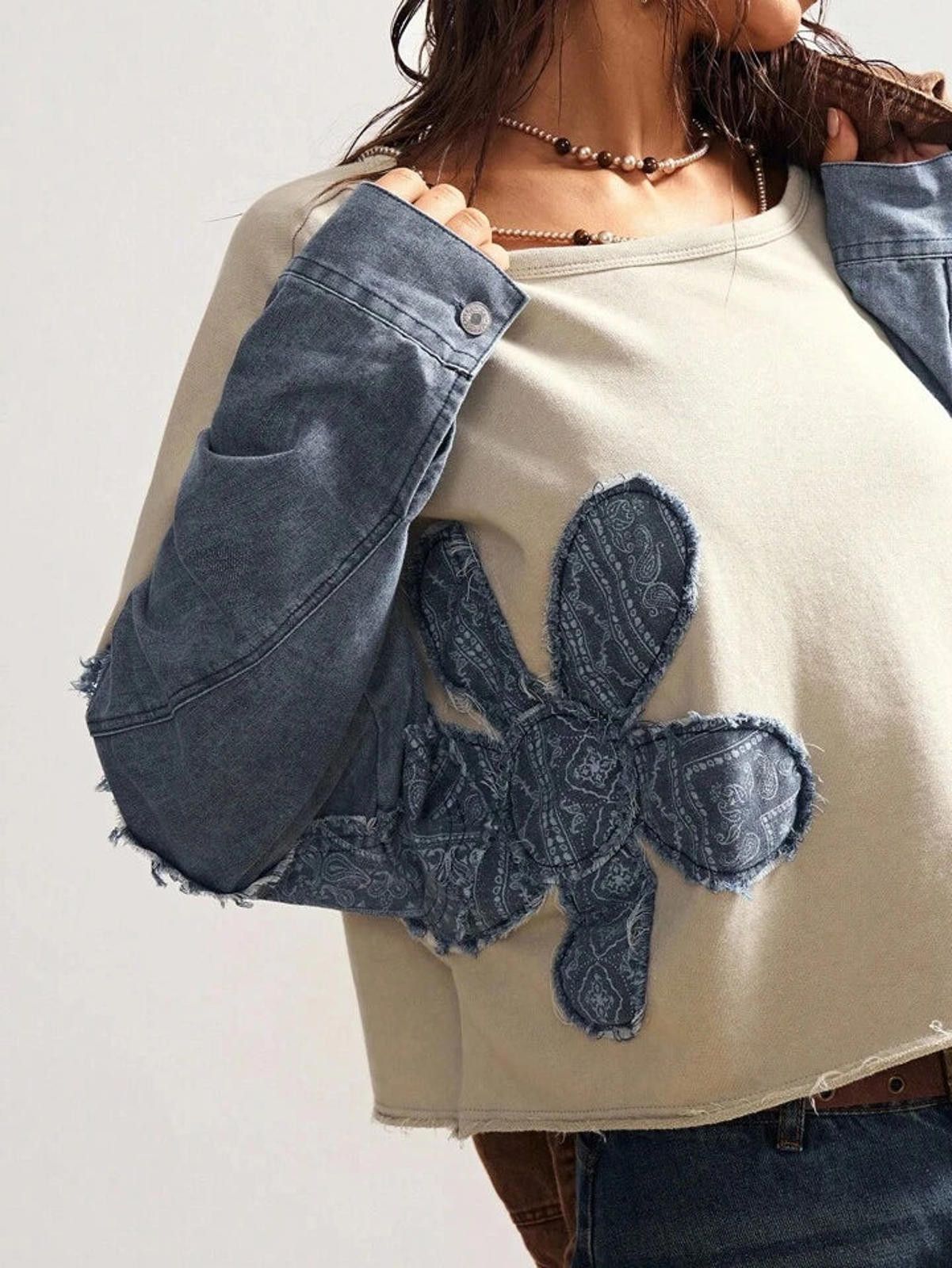 Other Flower Detail Sleeve Crop Shirt Size S / US 4 / IT 40 - 1 Thumbnail