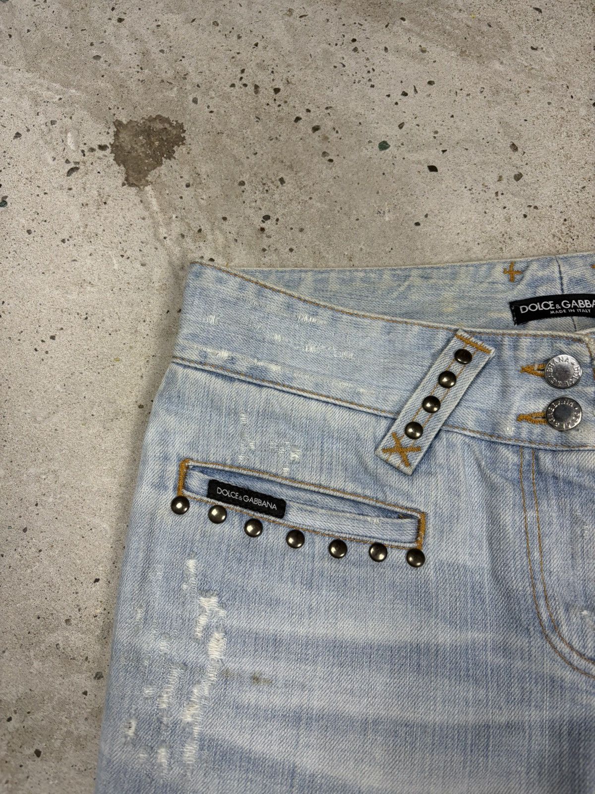 Dolce & Gabbana SS 2006 Dolce & Gabbana Studded Distressed Style Bootcut Size 28" / US 6 / IT 42 - 7 Thumbnail