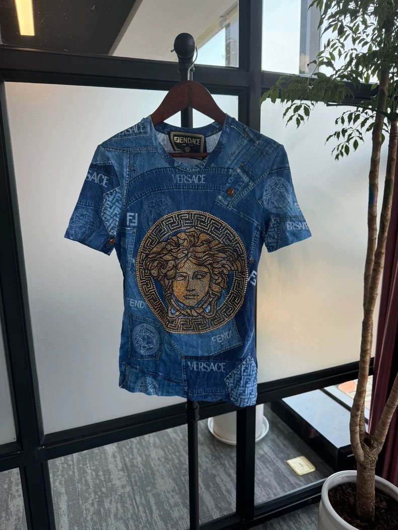 Versace Versace Full diamond Medusa T-shirt Size US M / EU 48-50 / 2 - 2 Thumbnail