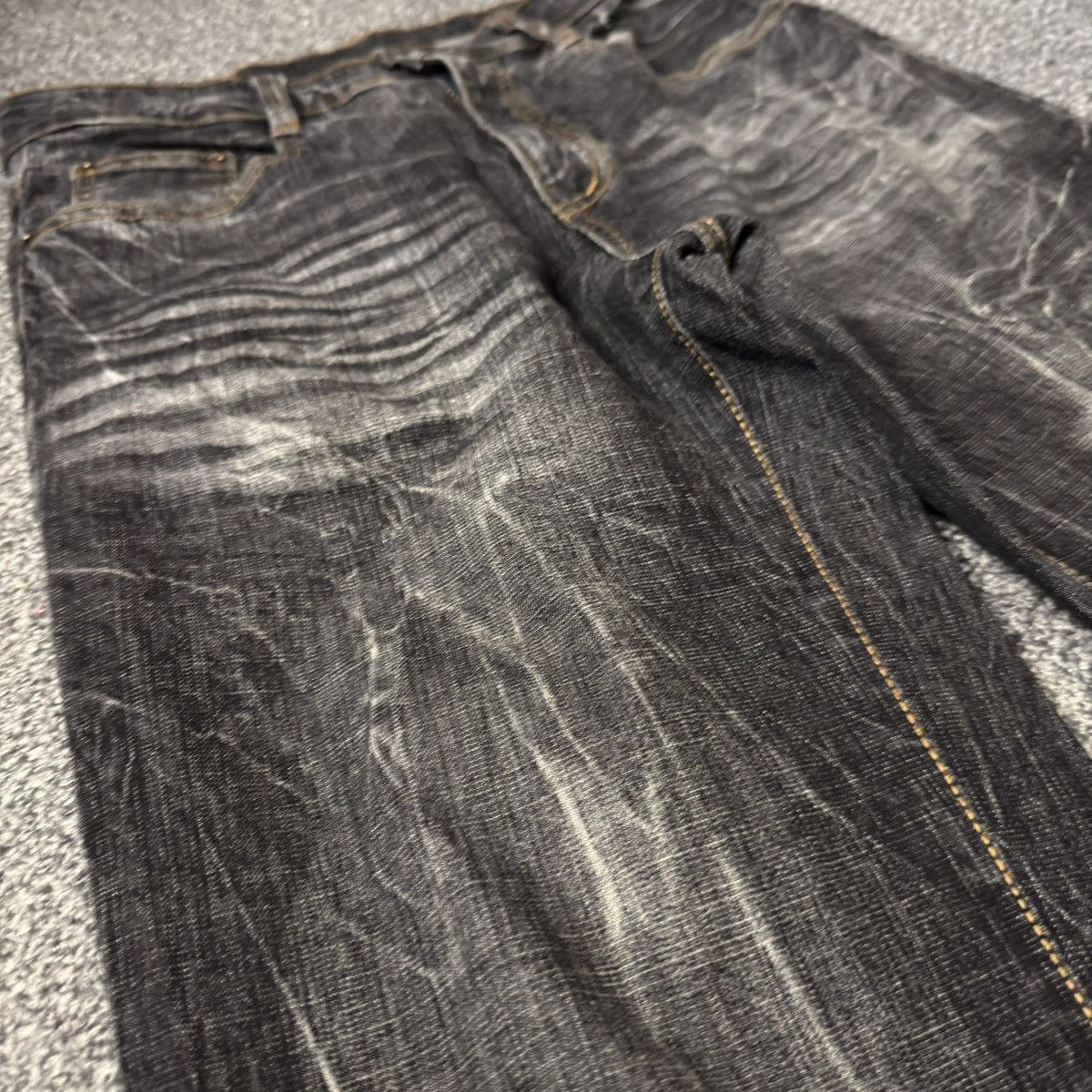 Le Grande Bleu (L.G.B.) 🔥🇯🇵 Y2K Japanese D-Douh Wash Out Punk Grunge Distressed Denim Size US 29 - 6 Thumbnail