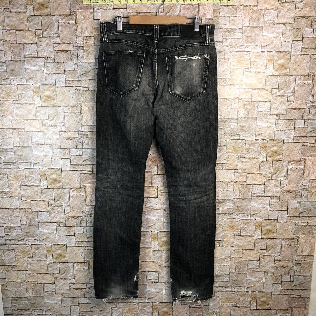 Japanese Brand Uniqlo vintage Jeans faded Black Denim Pants #A131 Size US 32 / EU 48 - 15 Thumbnail