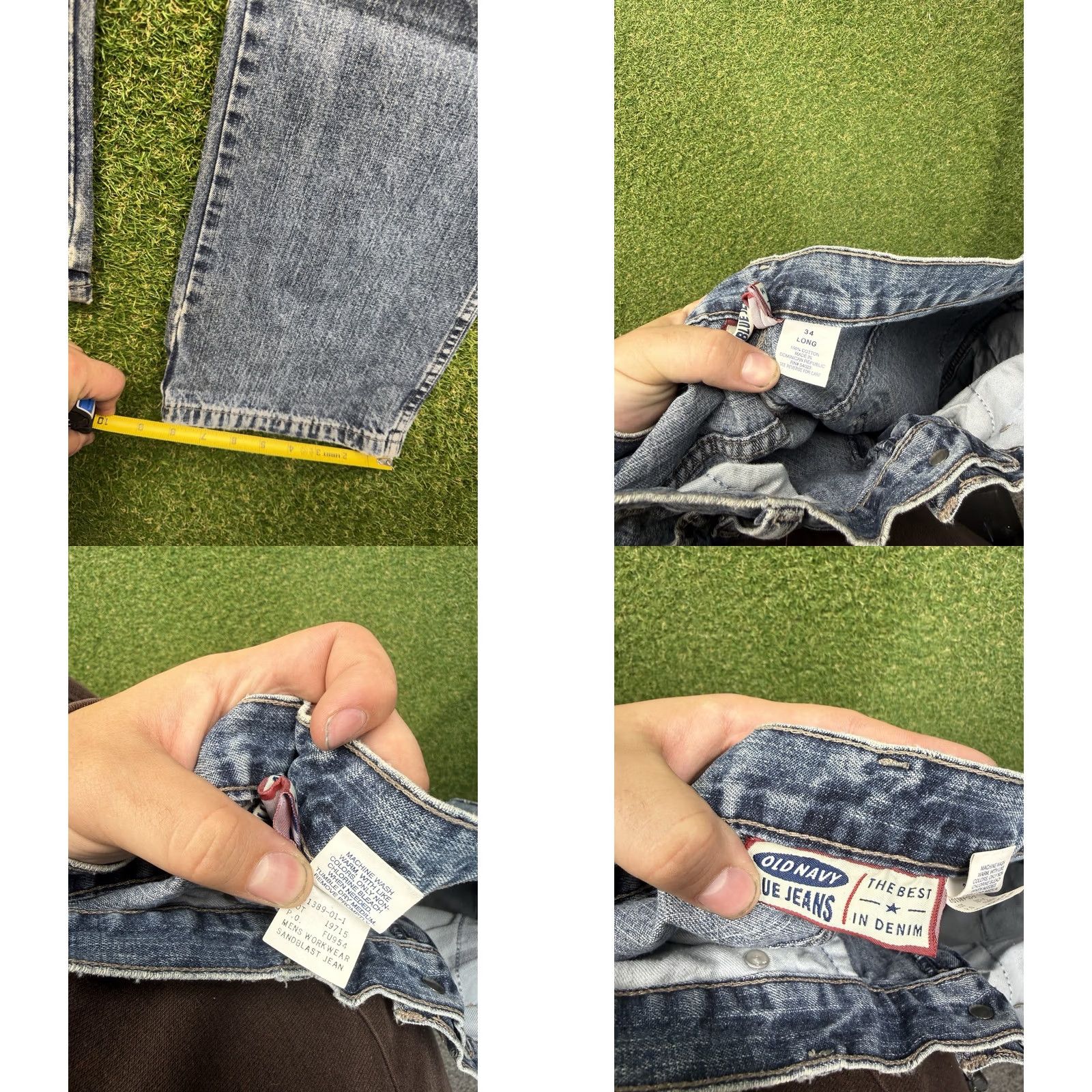 Old Navy VINTAGE Old Navy Jeans Mens 34 Long Painter Carpenter Denim Straight Leg 90s Grunge Hip Hop Blue 5-Pocket Mens Jeans Size US 34 / EU 50 - 8 Thumbnail
