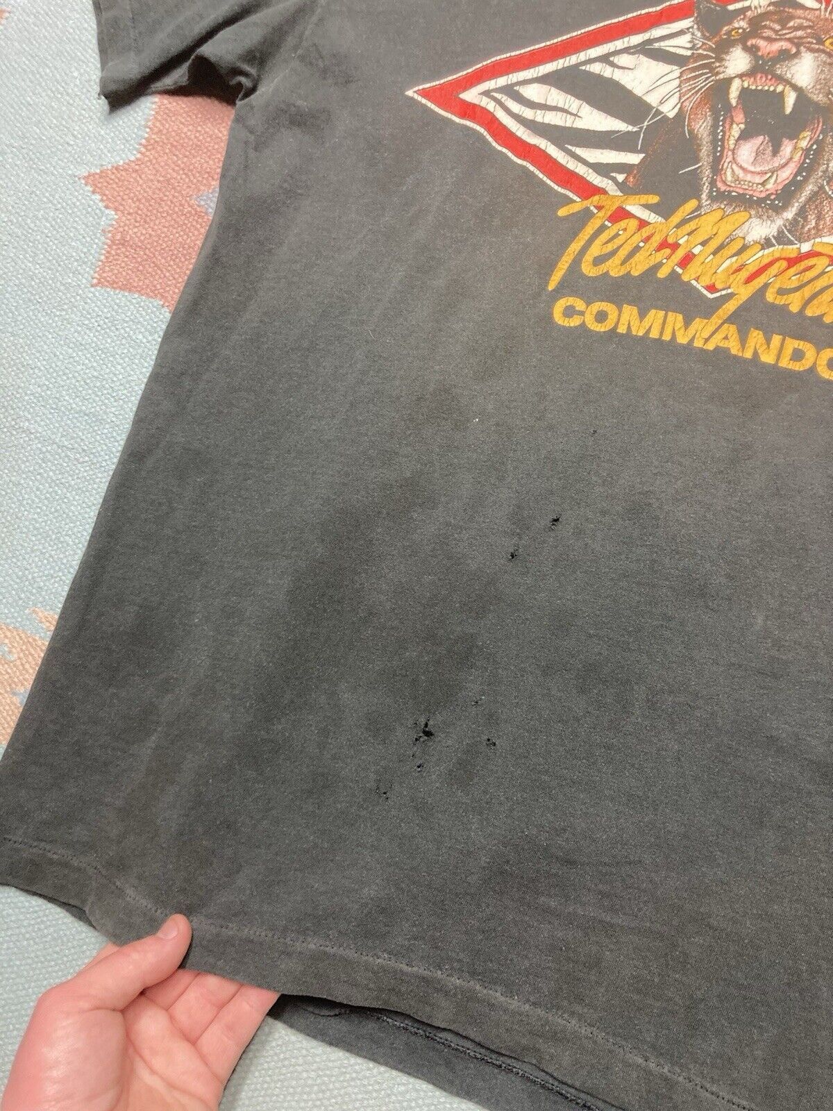 Band Tees × Vintage Vtg 90s ted nugent t shirt spirit of the wild commando XL Size US XL / EU 56 / 4 - 2 Thumbnail