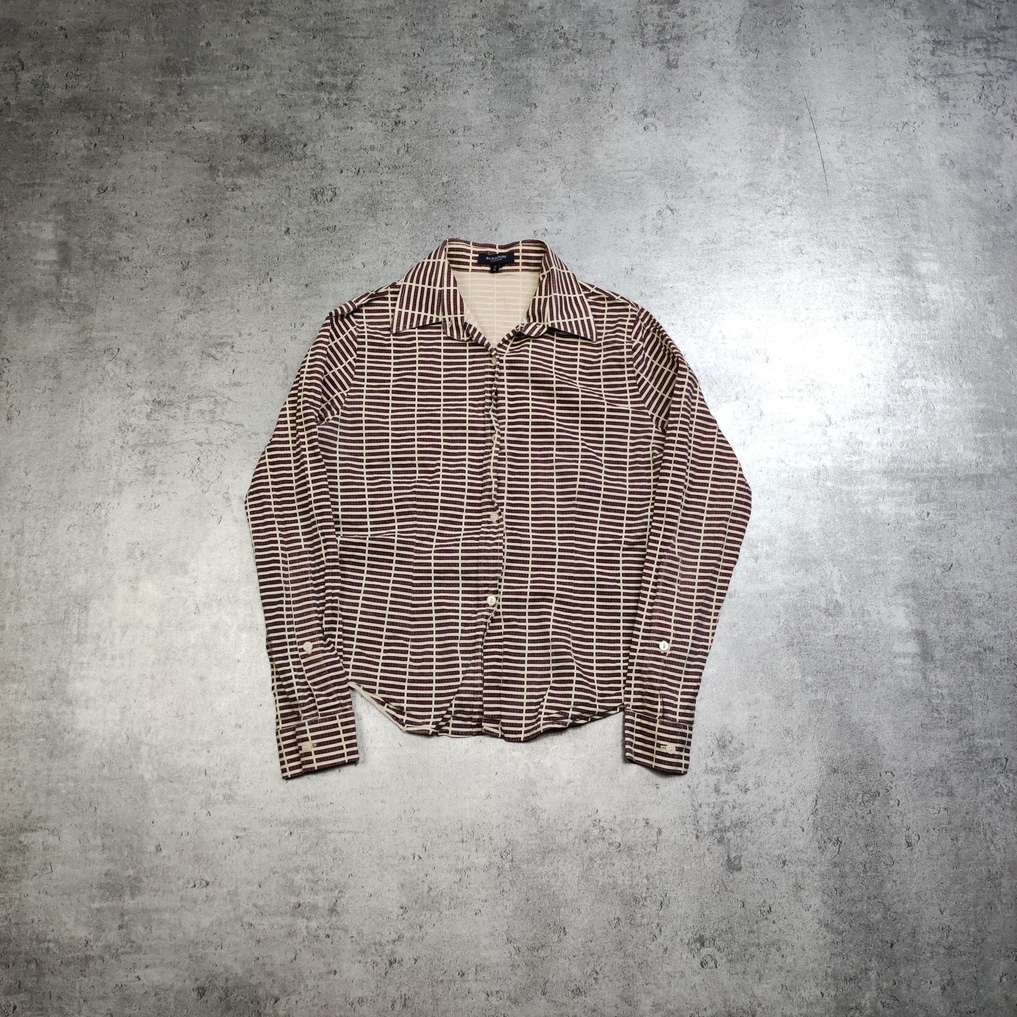 Burberry × Vintage RARE Checkered Nova Burberry London Skinny Logo Shirt Size M / US 6-8 / IT 42-44 - 1 Thumbnail
