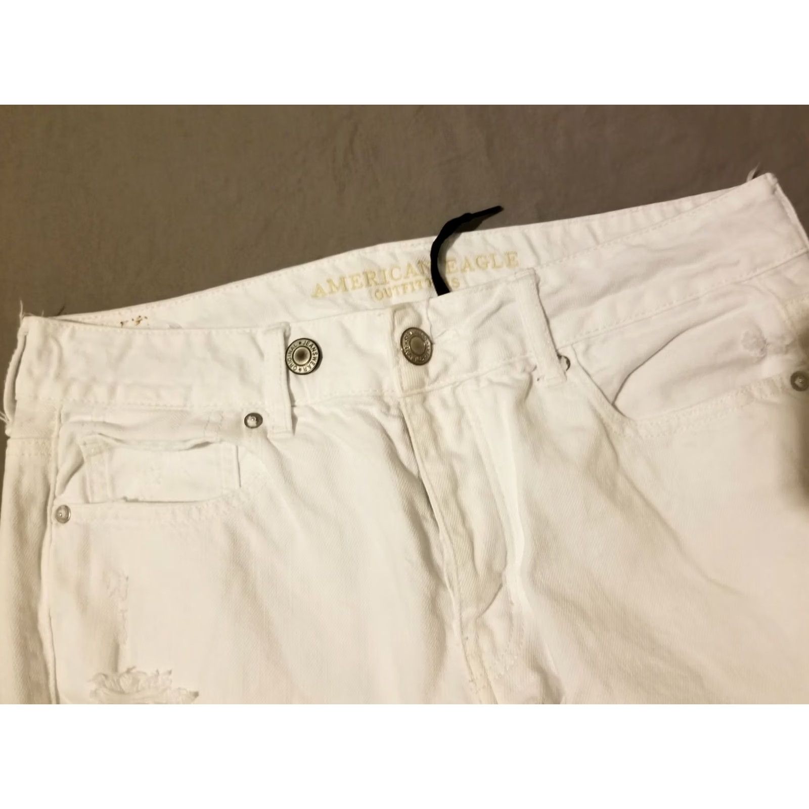 American Eagle Outfitters Womens American Eagle Outfitters Jeans 10 White Denim Tapered Size 32" / US 10 / IT 46 - 6 Thumbnail