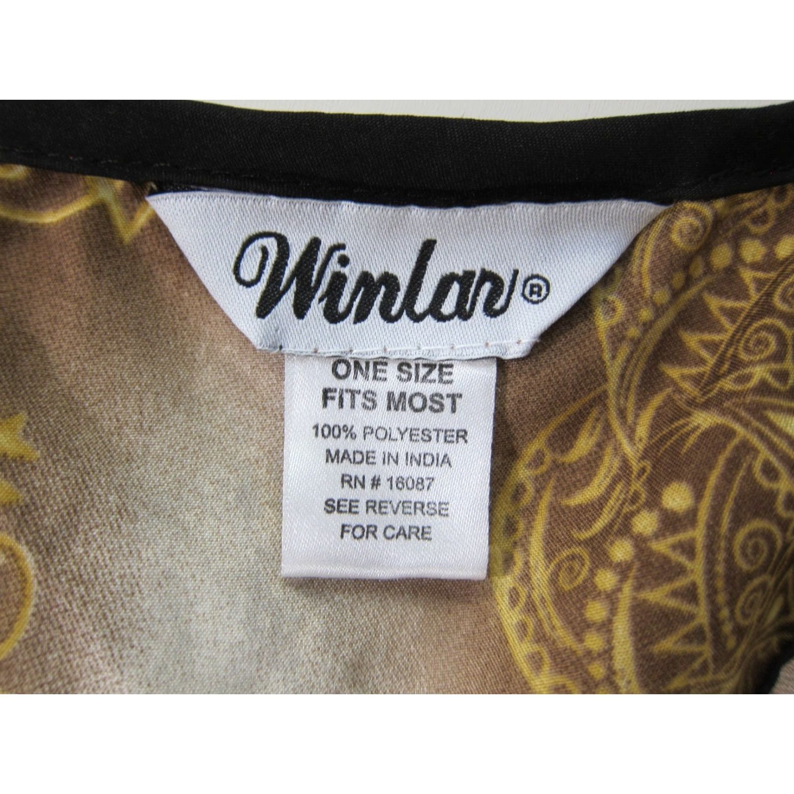 Vintage VINTAGE Winlar Black Gold Woman Tunic Muumuu Long Maxi Kaftan Dress One Size Size ONE SIZE - 3 Thumbnail