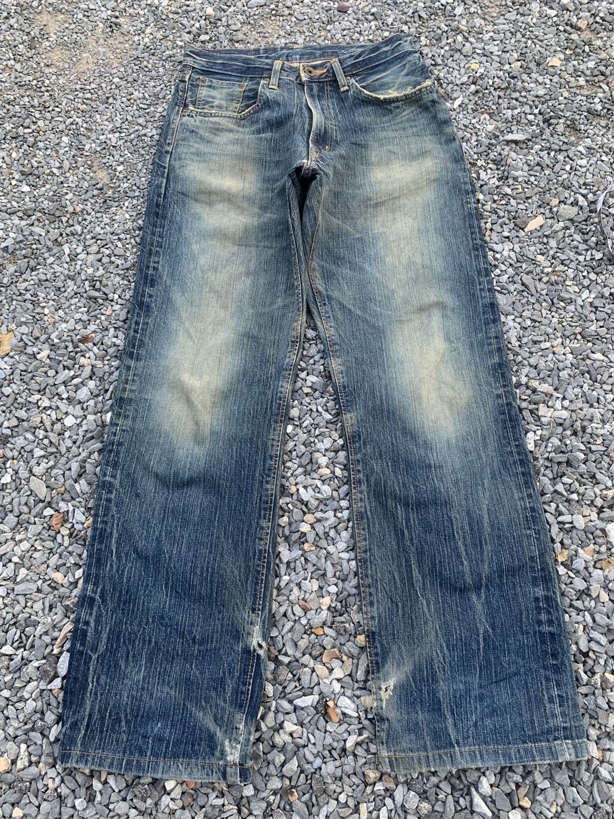 Kapital VINTAGE EDWIN 505z FADED & RUSTY SELVEDGE DISTRESSED DENIM Size US 30 / EU 46 - 4 Thumbnail