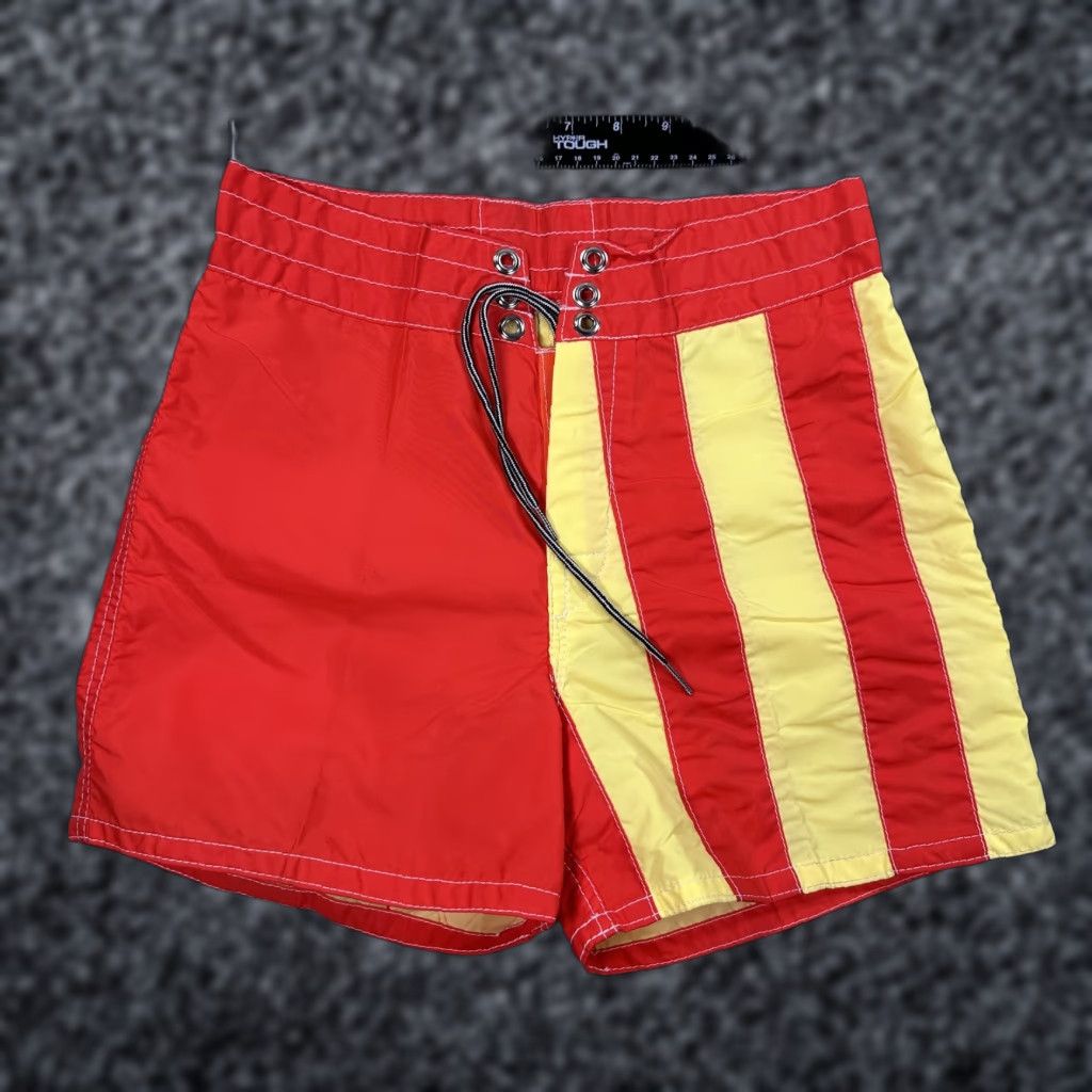 Vintage VINTAGE Birdwell Beach Britches Shorts Mens 27 Red Yellow Boardshorts Surf Size US 27 - 1 Thumbnail