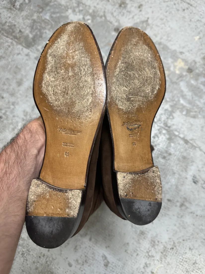 Designer × Vintage × Yves Saint Laurent Yves Saint Laurent Brown Crocodile Effect Leather Ankle Boots Size US 8 / EU 41 - 9 Thumbnail