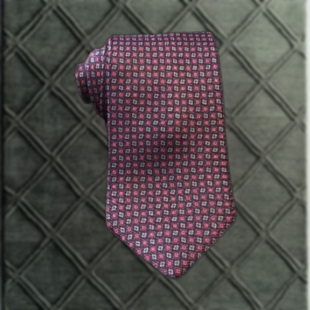 Pierre Balmain VINTAGE Pierre Balmain Paris Black Red Designer Geometric 100% Silk Tie MenMust-Have? Size ONE SIZE - 1 Thumbnail