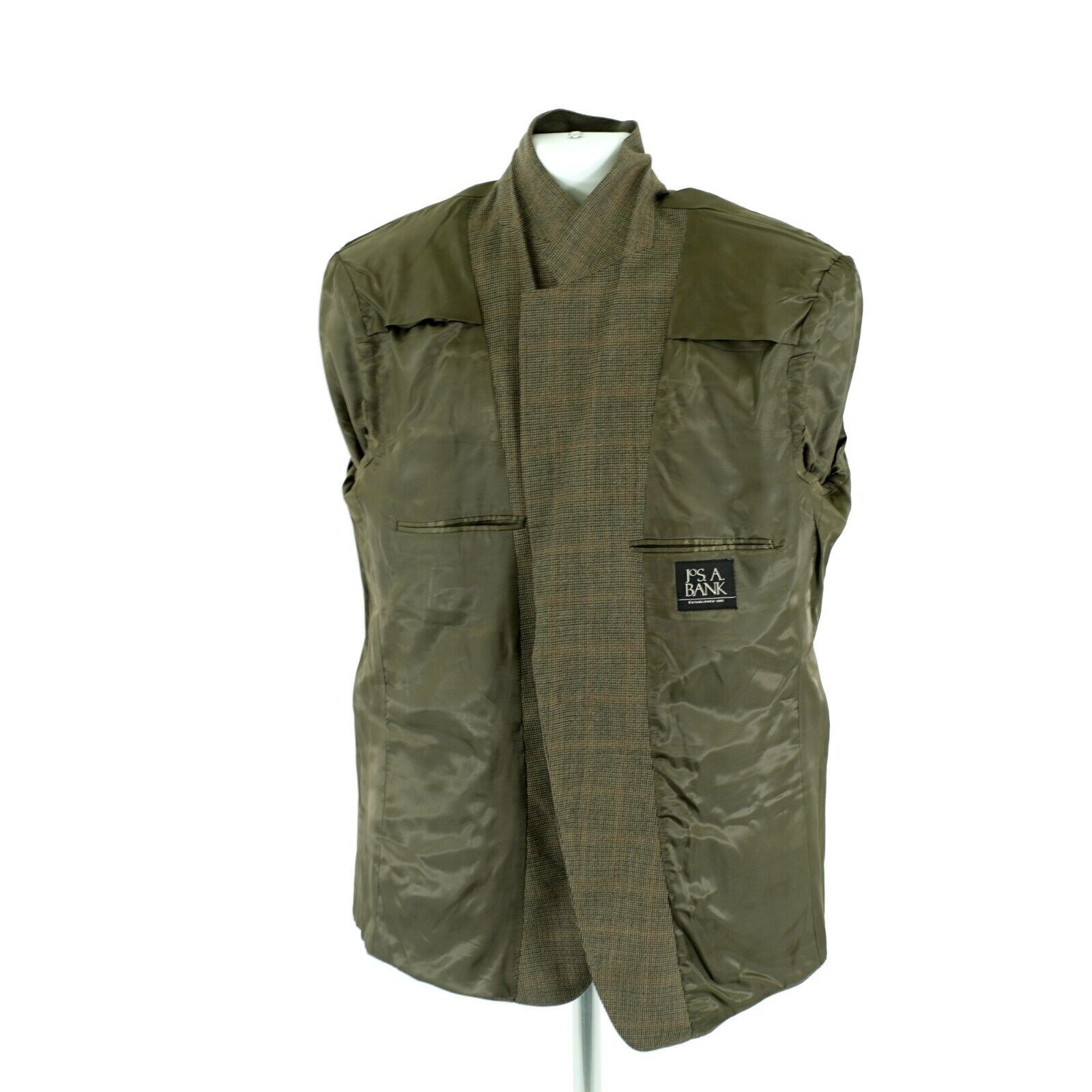Jos. A. Bank Jos A Bank Thick Wool Green Blue Brown Check Windowpane 2 Bu Size 44R - 12 Thumbnail
