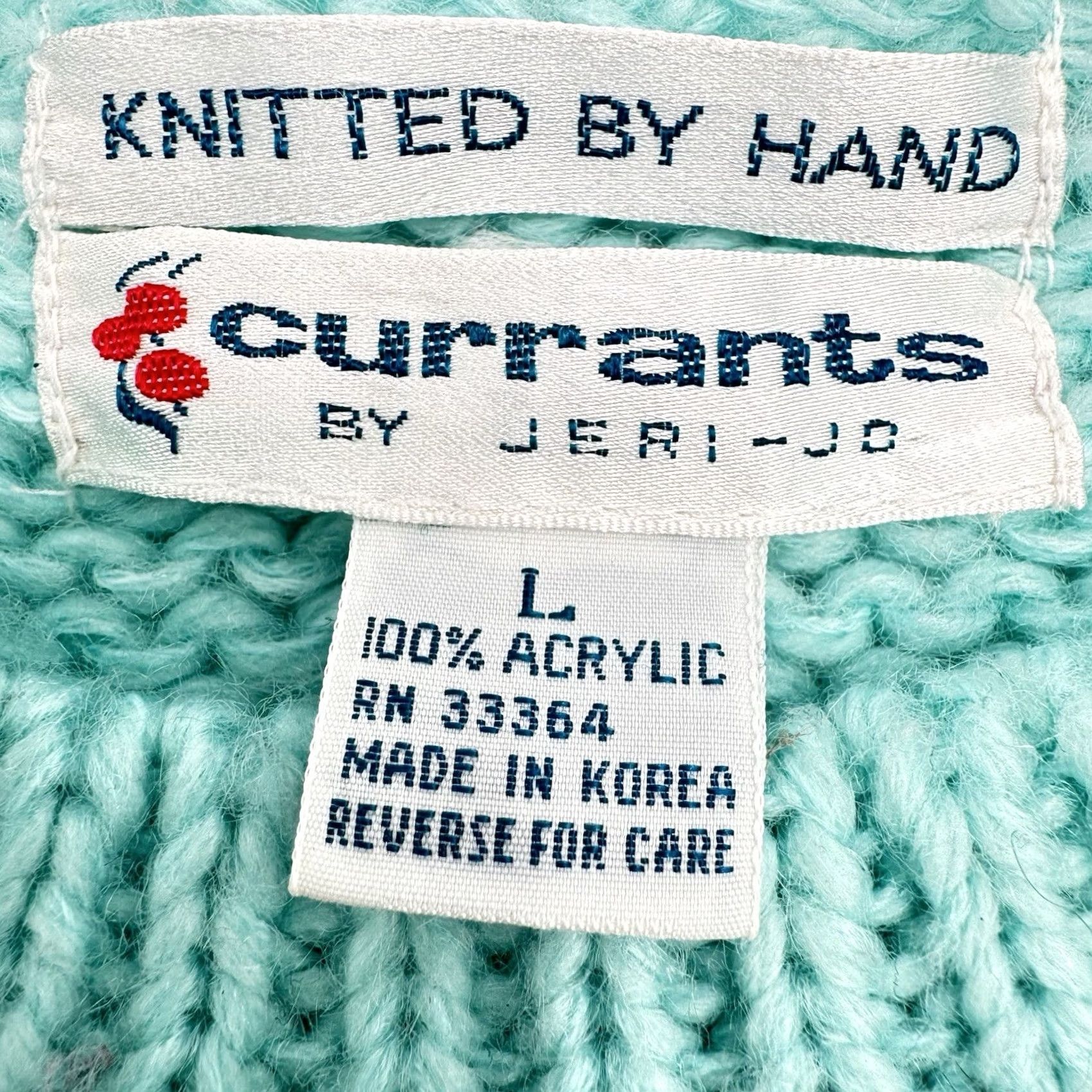 Pinko VINTAGE 80s Currants By Jeri Jo Hand Knit Panda Bear Vest L Women Blue Knitted Sleeveless Chunky Statement Rare Size L / US 10 / IT 46 - 2 Thumbnail