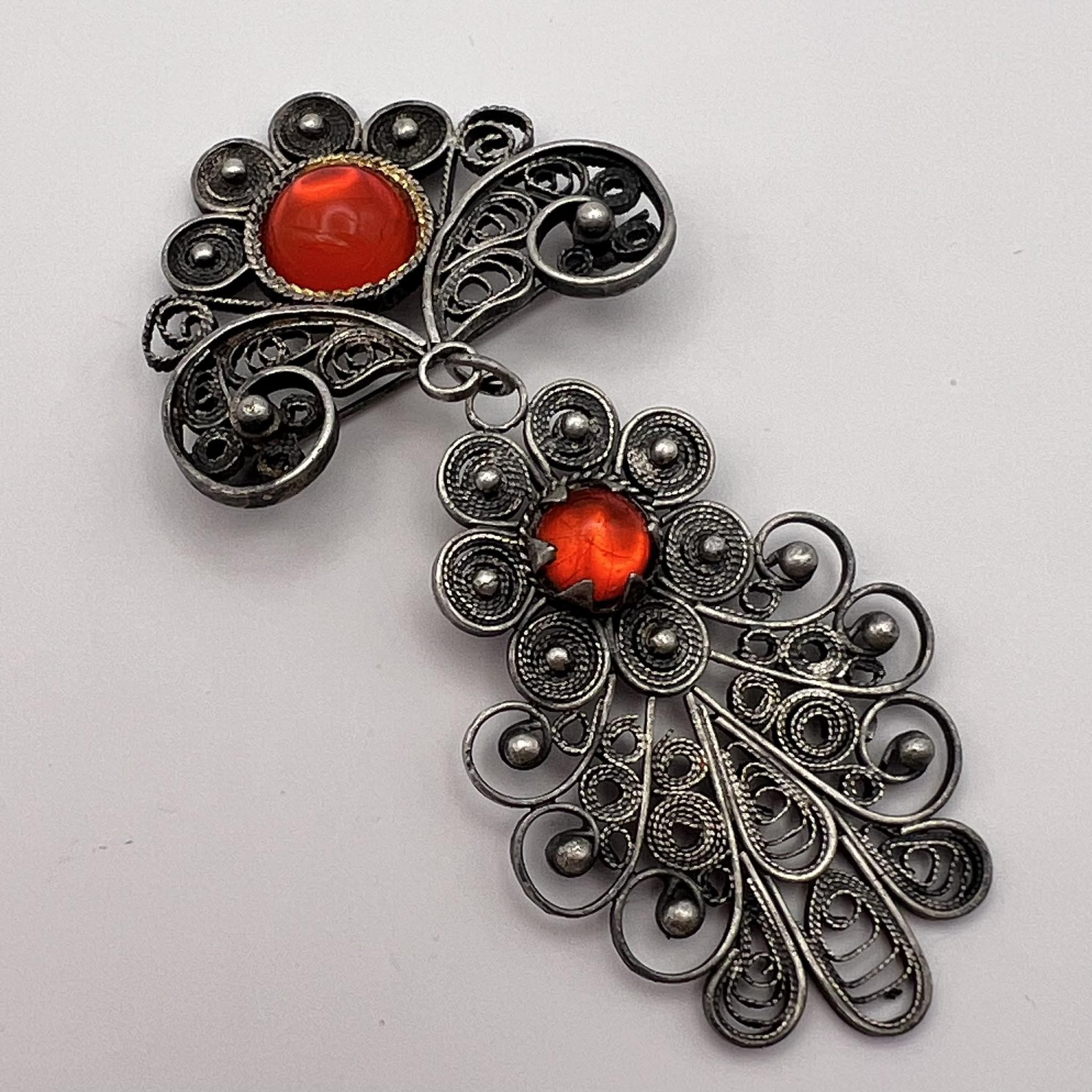 Vintage 1980's Vintage Jewelry Filigree Silver Plated Pin Brooch Size ONE SIZE - 4 Thumbnail