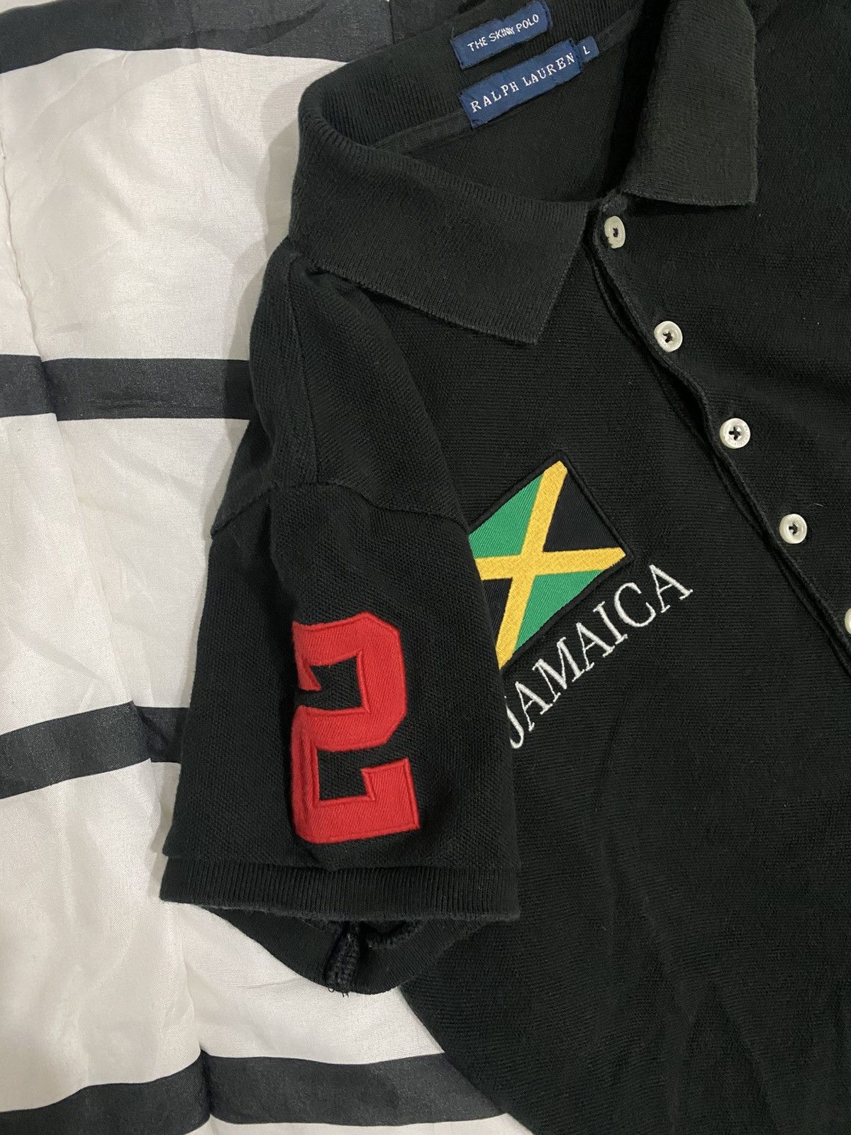 Polo Ralph Lauren × Vintage Vintage Polo Ralph Lauren Jamaica Skinny Polo Size L / US 10 / IT 46 - 3 Thumbnail