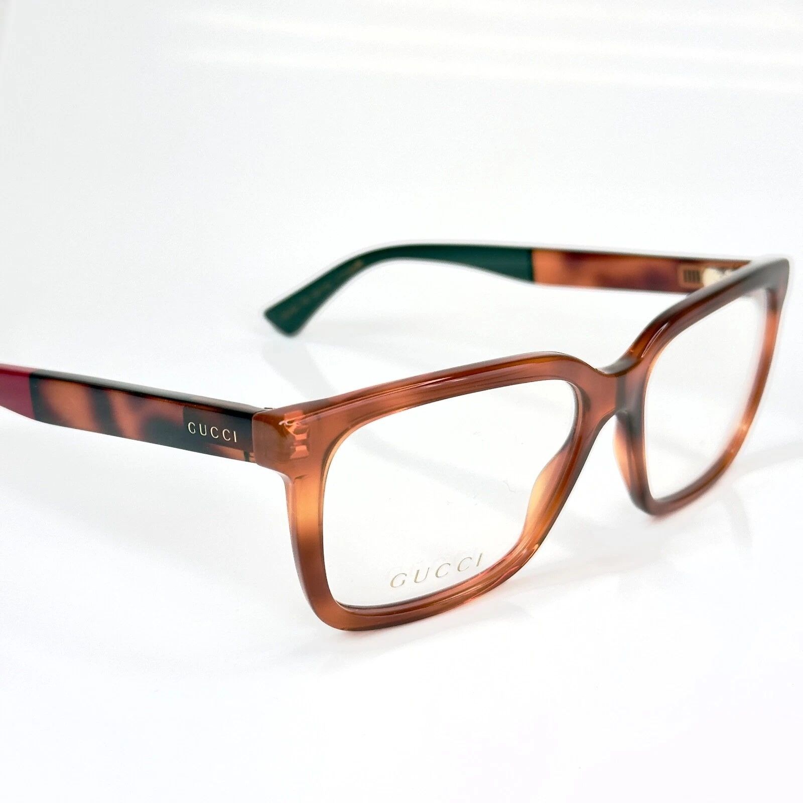 Gucci GUCCI GG0160O 0160 Tortoise Red Green Eyeglasses Optical 004 Size ONE SIZE - 5 Thumbnail