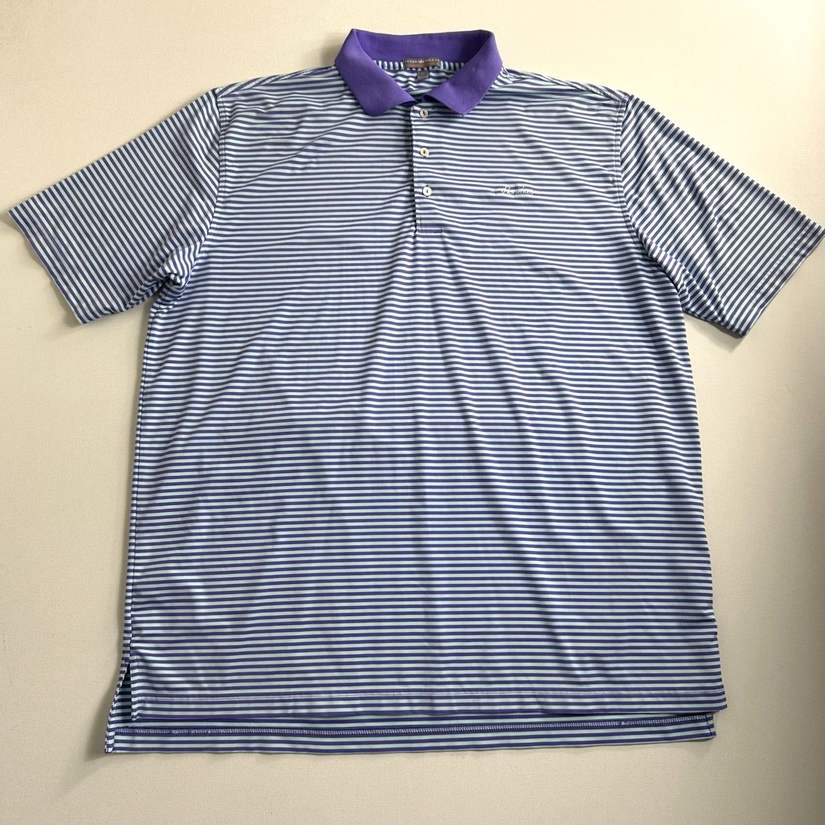 Peter Millar Peter Millar Summer Comfort Floridian Golf Polo Shirt Men XL Purple Stripe Size US XL / EU 56 / 4 - 2 Thumbnail