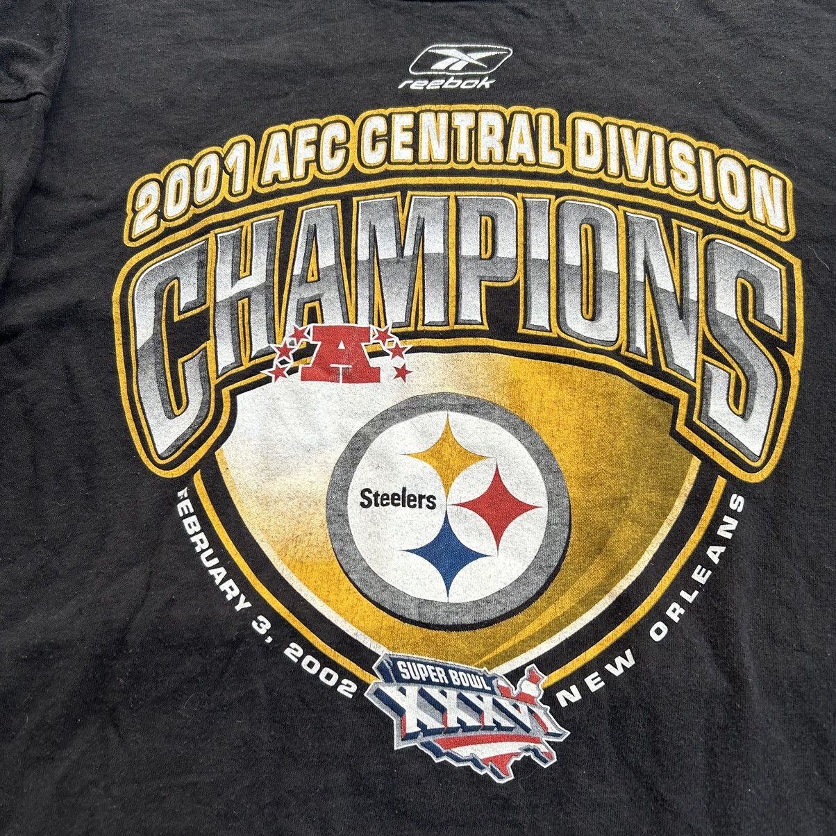 NFL × Vintage Vintage Pittsburg Steelers AFC Champs Long Sleeve T Shirt Size US XL / EU 56 / 4 - 4 Thumbnail