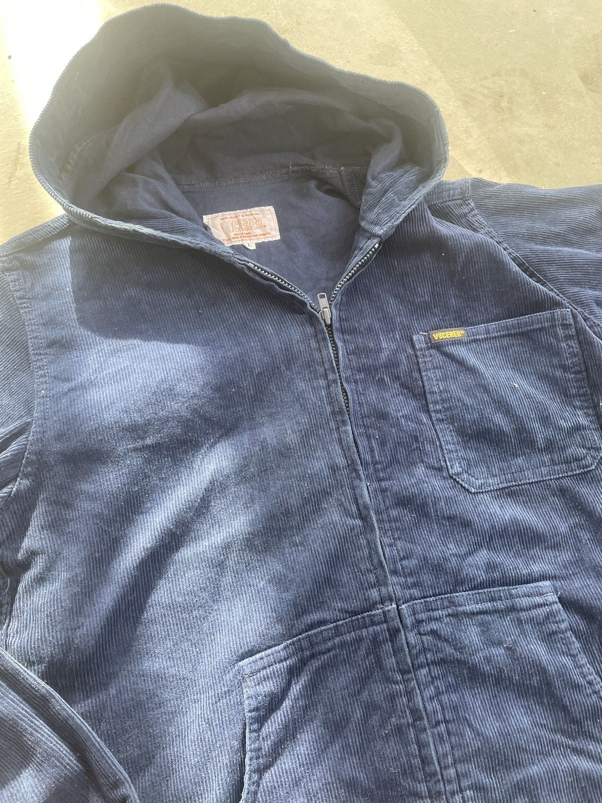 Japanese Brand VICERER CORDUROY HOODIE MID ZIPPER SWEATER Size US M / EU 48-50 / 2 - 2 Thumbnail