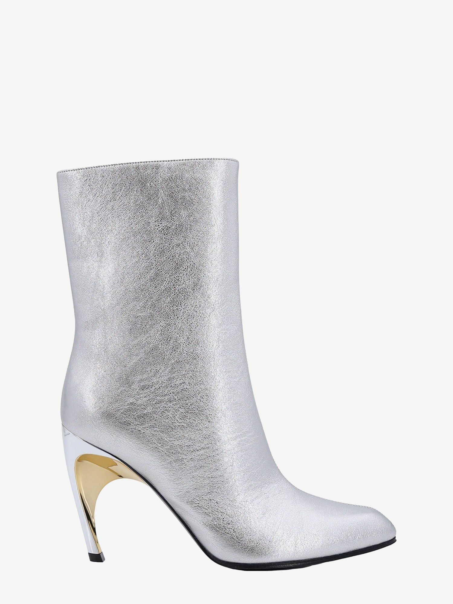 image of Alexander Mcqueen Armadillo Woman Silver Boots, Women's (Size 7)