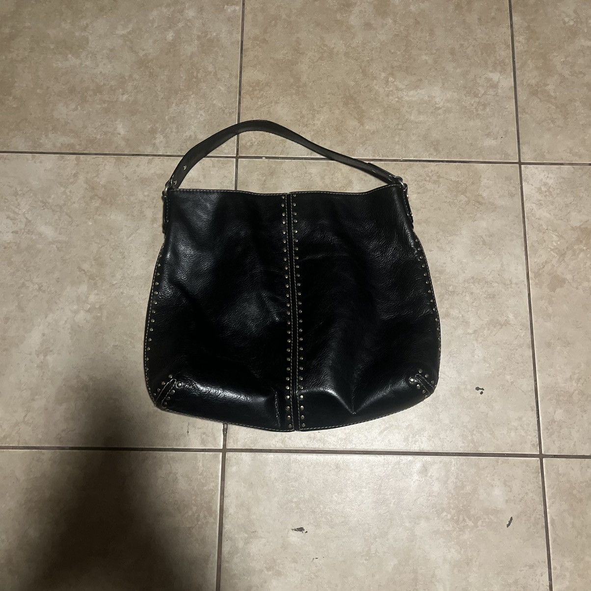 Michael Kors Michael Kors Black Leather Studded Hobo Bag Size ONE SIZE - 2 Thumbnail
