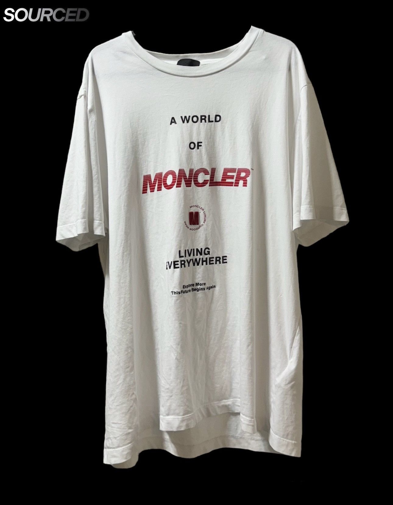 image of Moncler Embroidered Logo T Shirt White, Men's (Size XL)