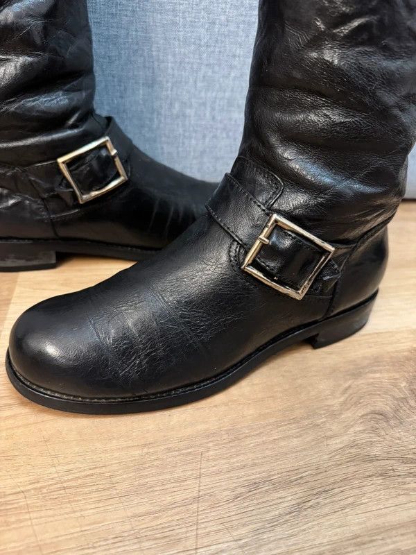 Jimmy Choo Jimmy Choo London Yule Grained Fur Leather Biker Boots 39 Size US 9 / IT 39 - 10 Thumbnail
