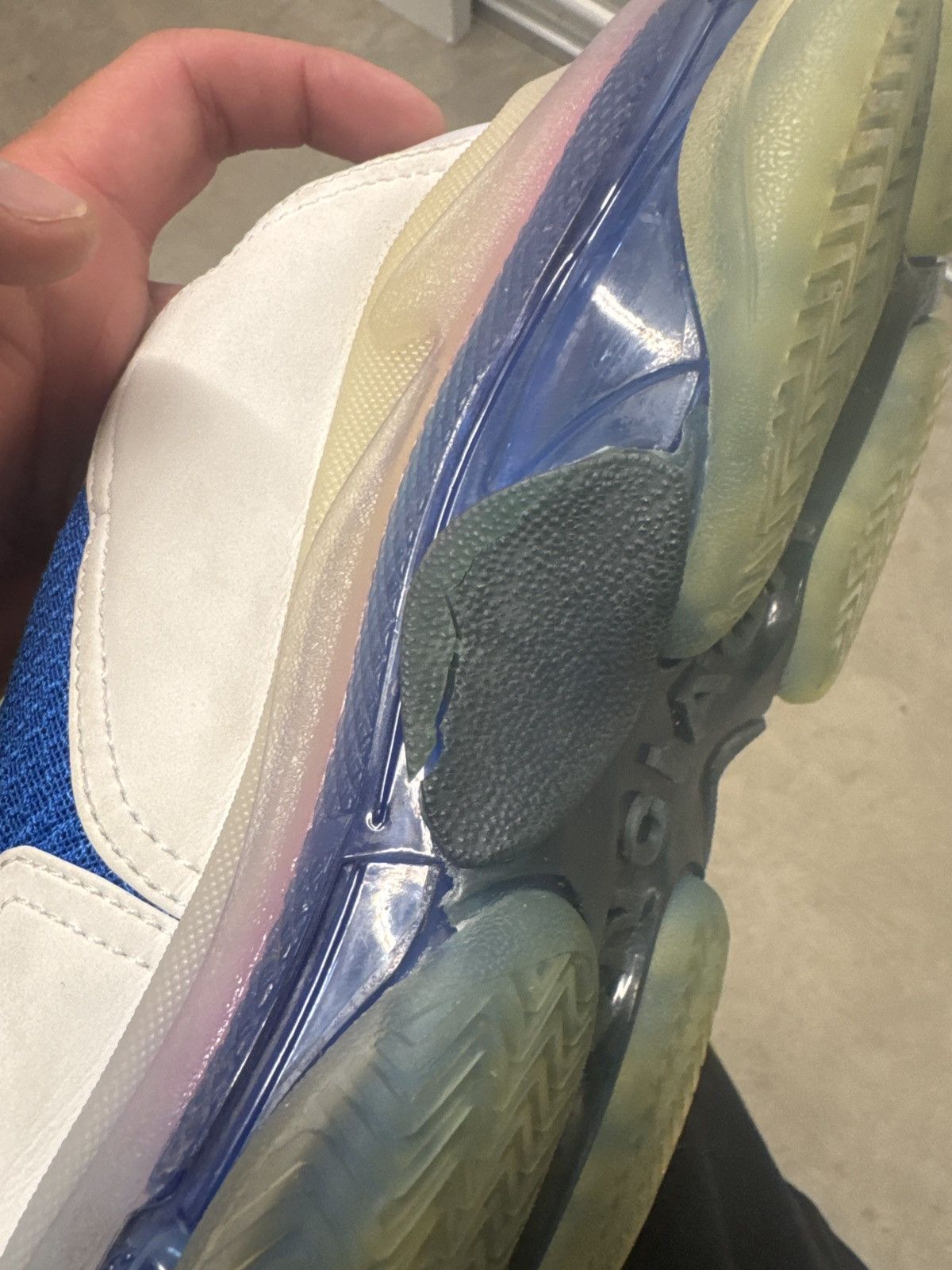 Balenciaga Balenciaga Triple S Sneaker White Blue FLAW AS SHOWN Size US 10 / EU 43 - 7 Thumbnail