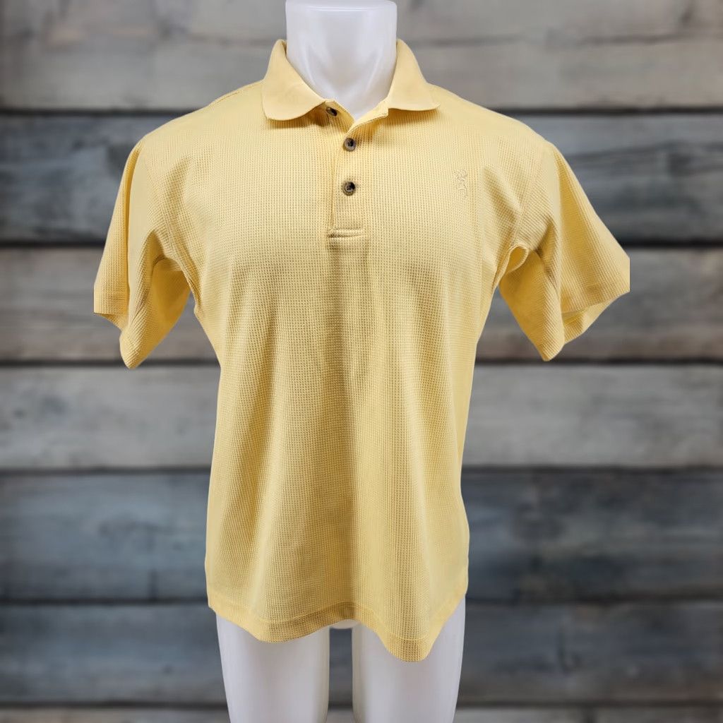 Vintage Browning Polo Shirt Mens Size S Short Sleeve Yellow Logo Classic Hunting Outdoor Golf Shirt Size US S / EU 44-46 / 1 - 1 Thumbnail