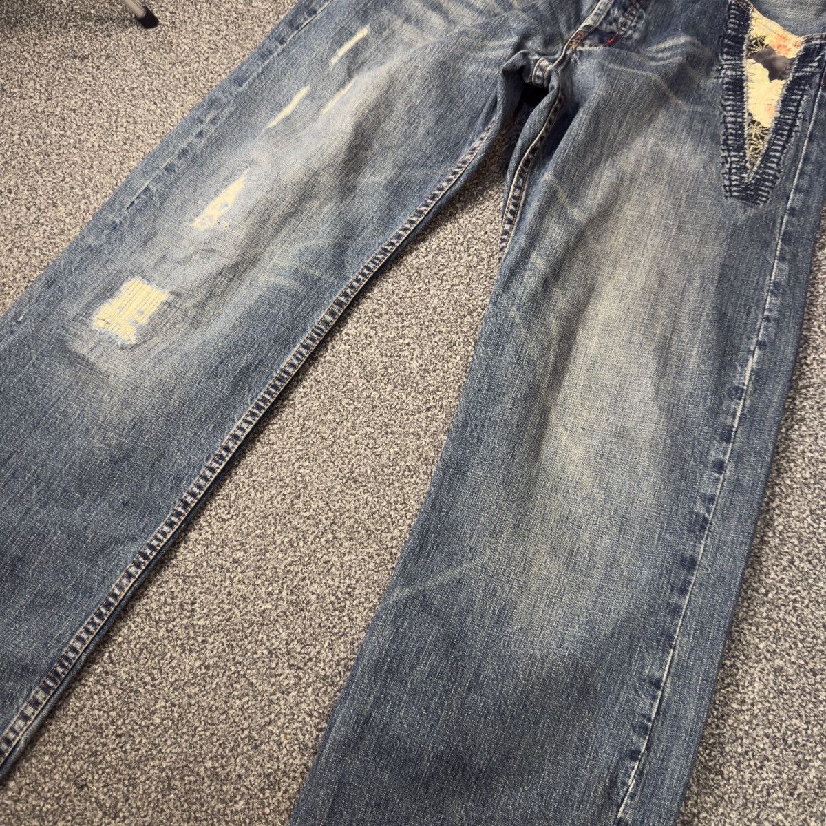 Japanese Brand 🔥🇯🇵 Archive Takeo Kikuchi Distressed Boro Sashiko Denim Size US 36 / EU 52 - 7 Thumbnail