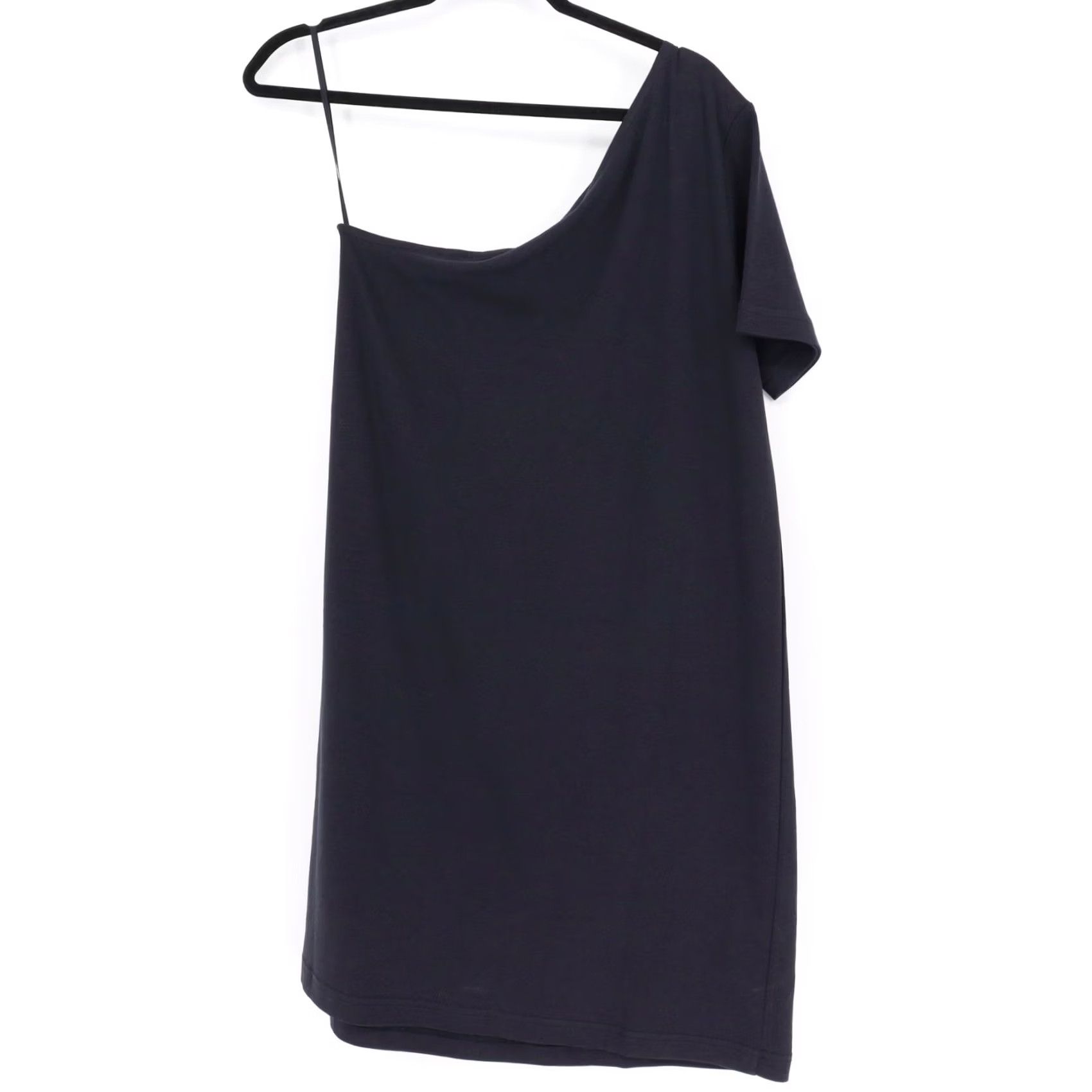 Cos COS Womens One Shoulder Shirt Dress Size S Black Organic Cotton Short Sleeve Size S / US 4 / IT 40 - 7 Thumbnail
