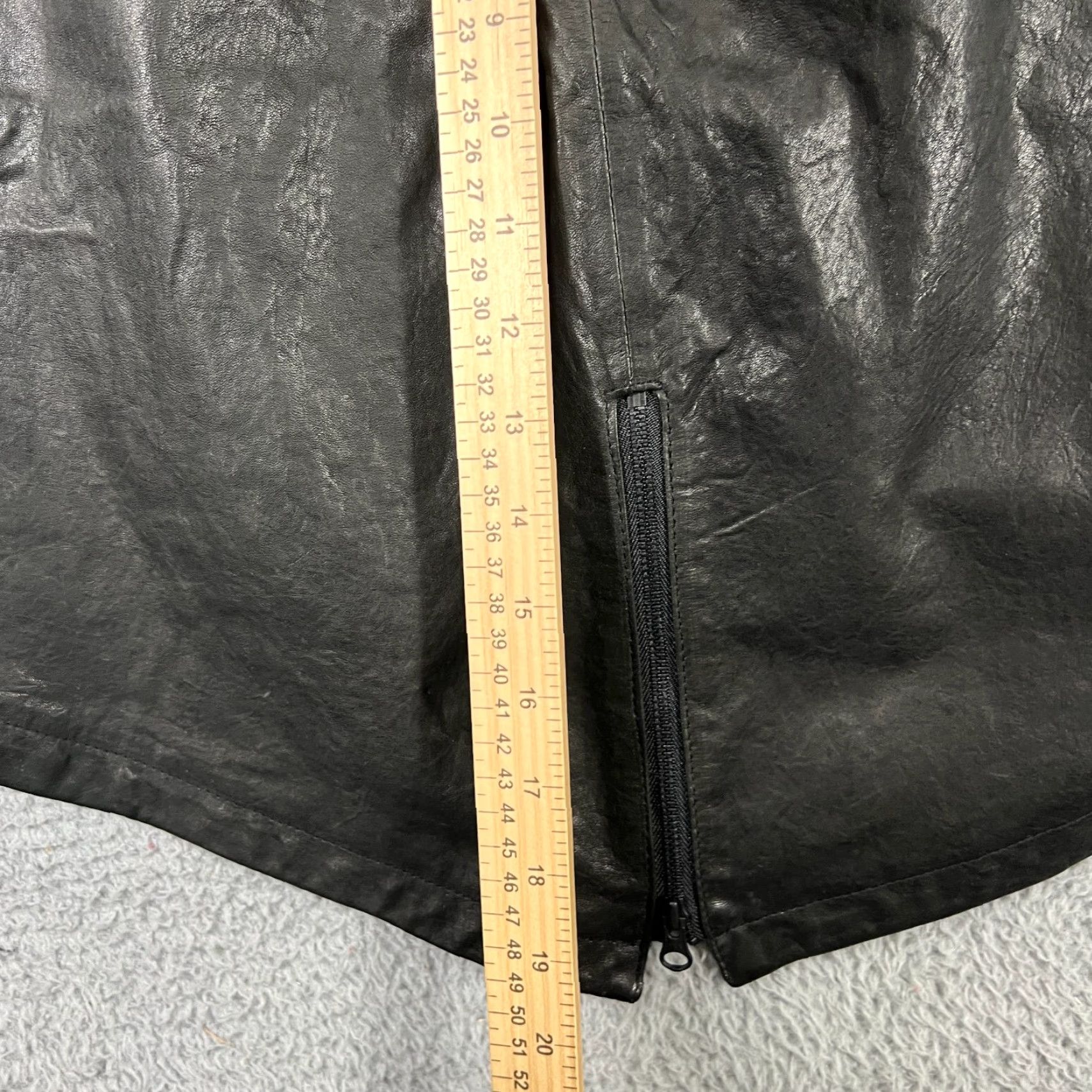 Nike NIKE 100% Lamb Leather High Low Zipper Skirt Women's Medium Black Party/Cocktail Size 32" / US 10 / IT 46 - 4 Thumbnail