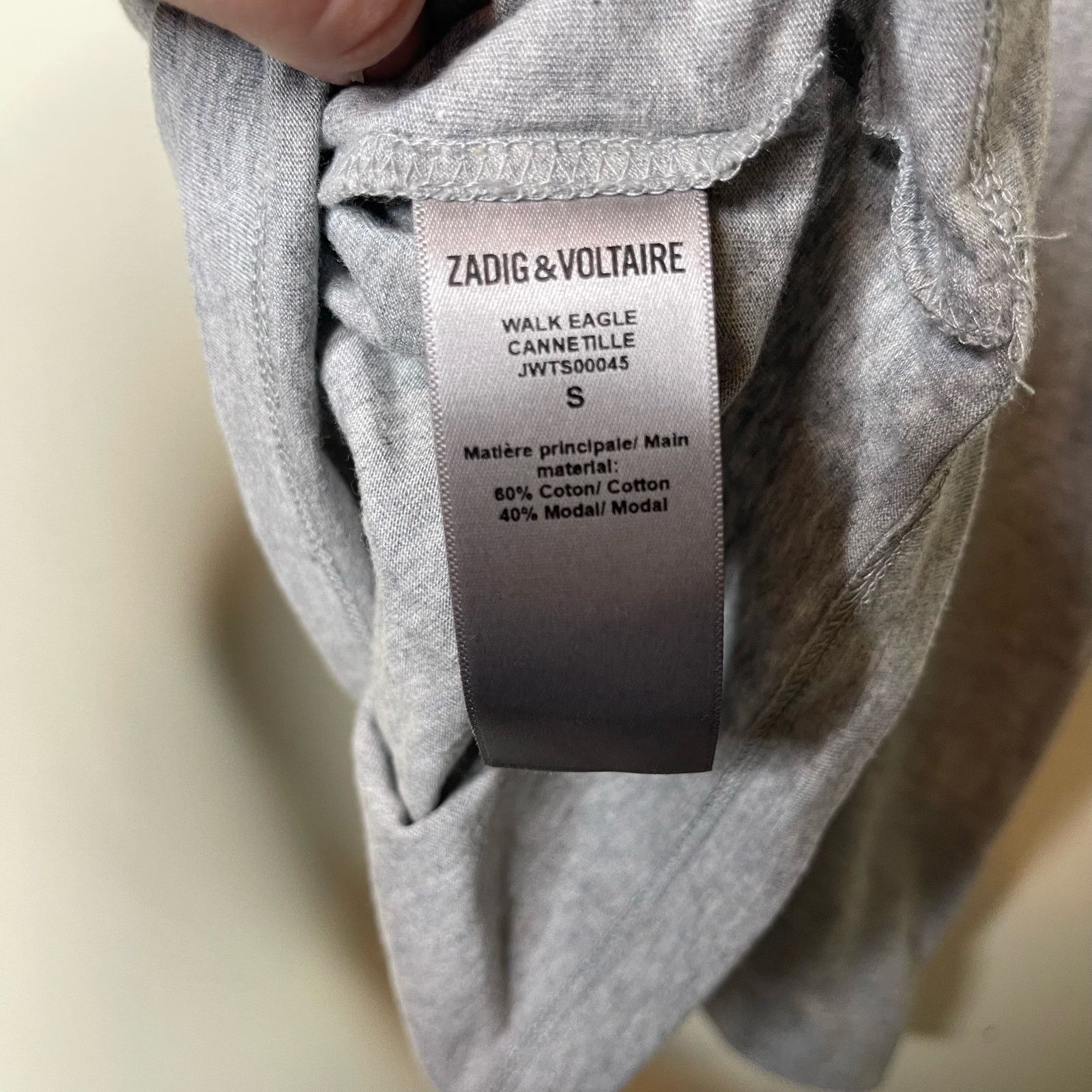 Zadig & Voltaire ZADIG AND VOLTAIRE Walk Embellished Eagle T Shirt in grey Size S / US 4 / IT 40 - 4 Thumbnail