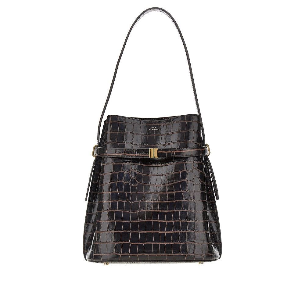 Toteme Toteme Croco-embossed Leather Bucket Bag Brown UNI Women - USA Tariffs Included Size ONE SIZE - 1 Thumbnail