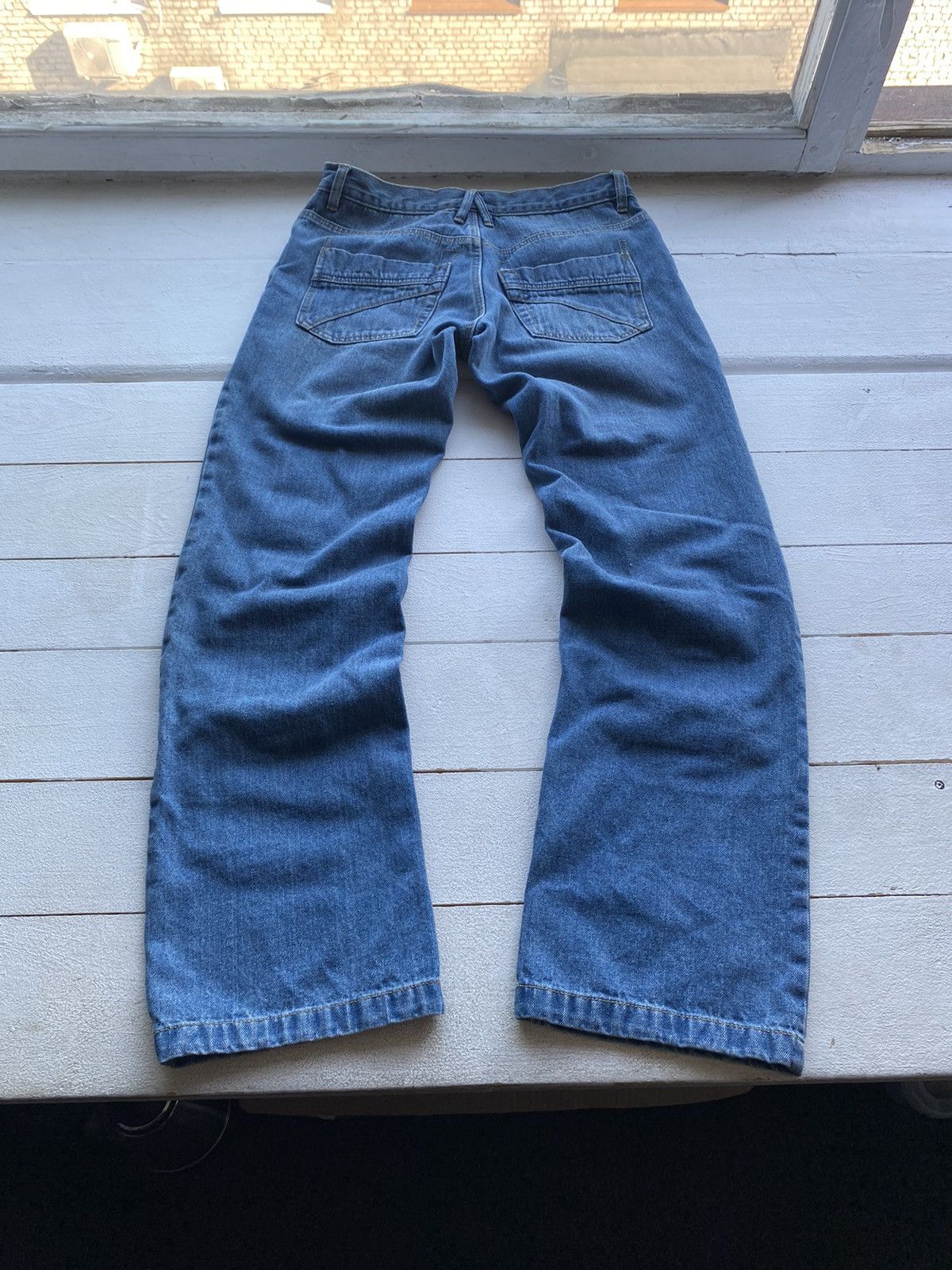 Other 🔥Spirit Motors Racing Cars Bikers Vntg Blue Denim Jeans Size US 32 / EU 48 - 10 Thumbnail