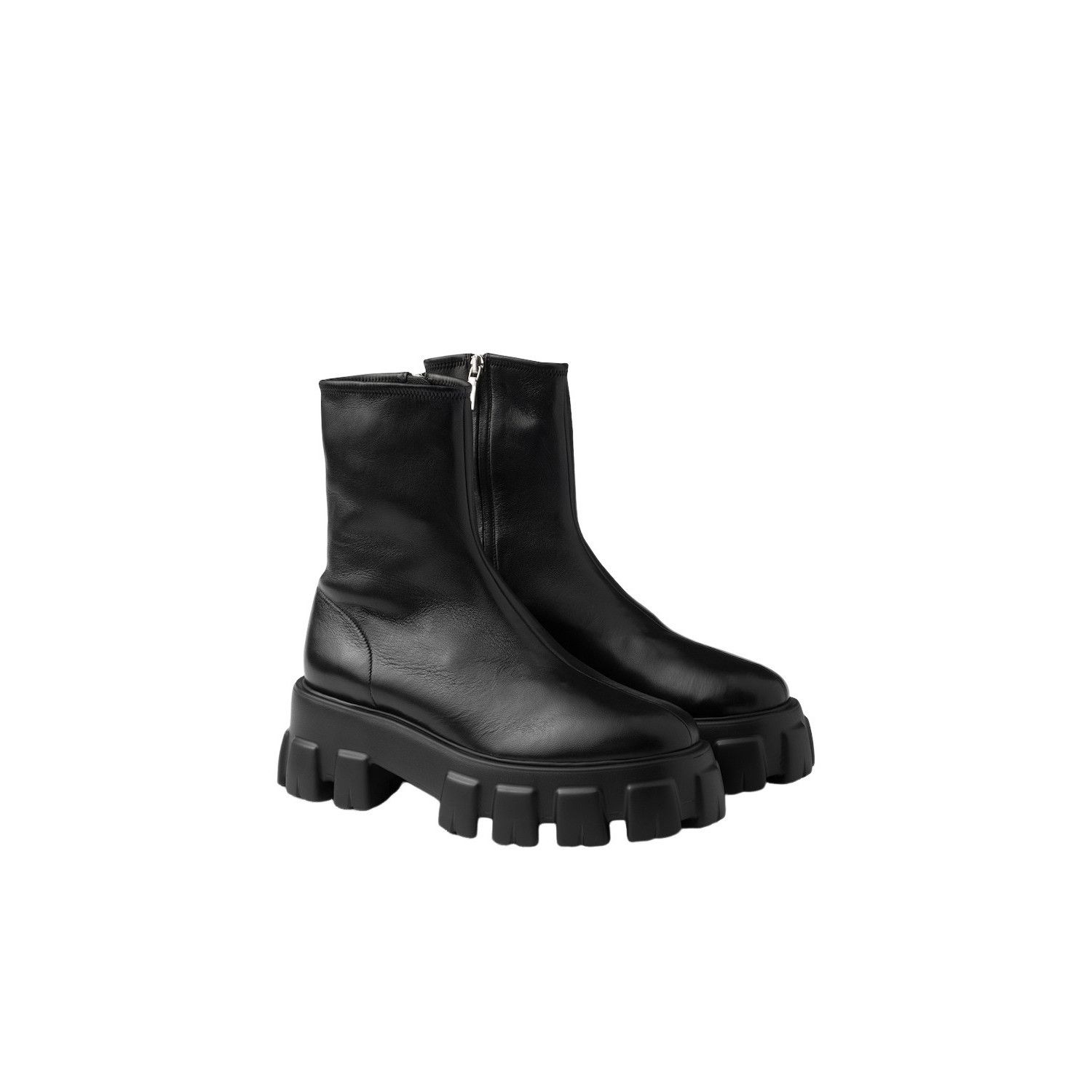 Prada PRADA $1650 Monolith Black stretch nappa leather Boots New & Size US 10 / IT 40 - 1 Thumbnail