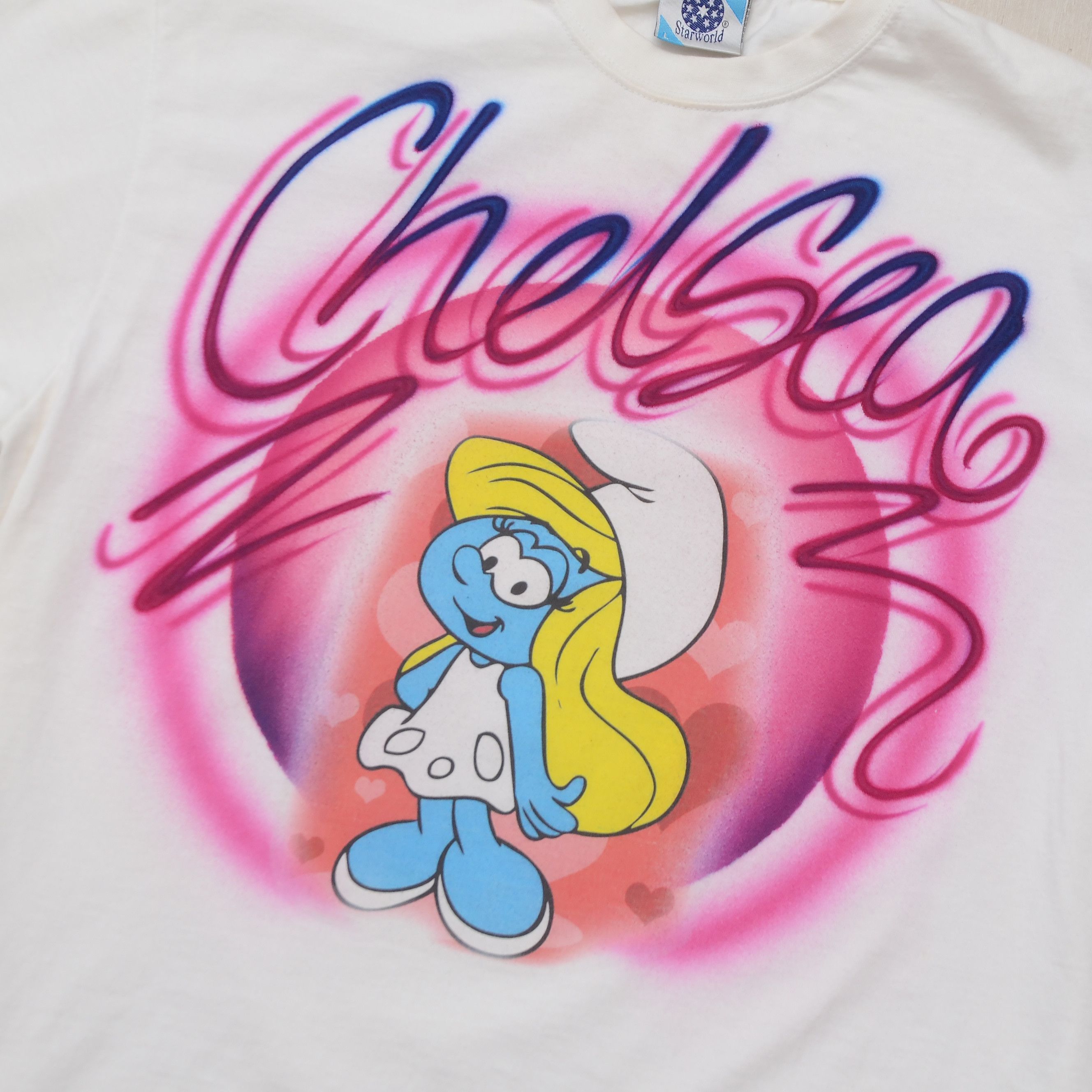 Cartoon Network × Vintage Y2K Vintage Smurfette Smurfs Unisex Airbrush Tee Graphic Size US L / EU 52-54 / 3 - 3 Thumbnail