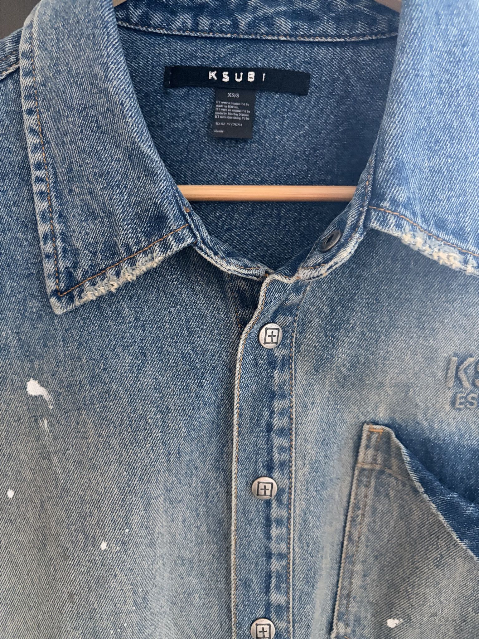 Ksubi Ksubi Denim Short Sleeve Shirt Size US S / EU 44-46 / 1 - 3 Thumbnail