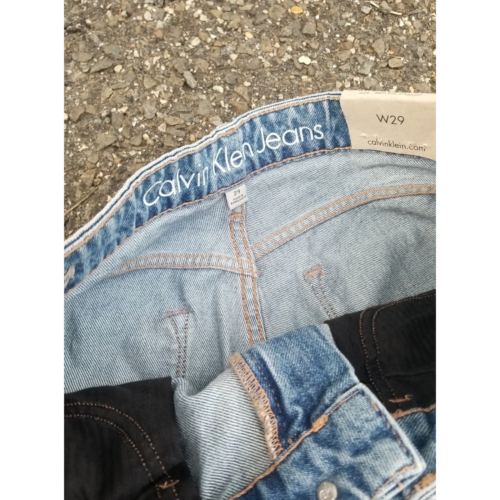 Calvin Klein Calvin Klein Jeans Womens Size 29 High Rise Straight Jeans Belted Blue Cotton Denim Regular Length Petite Size 29" - 4 Thumbnail