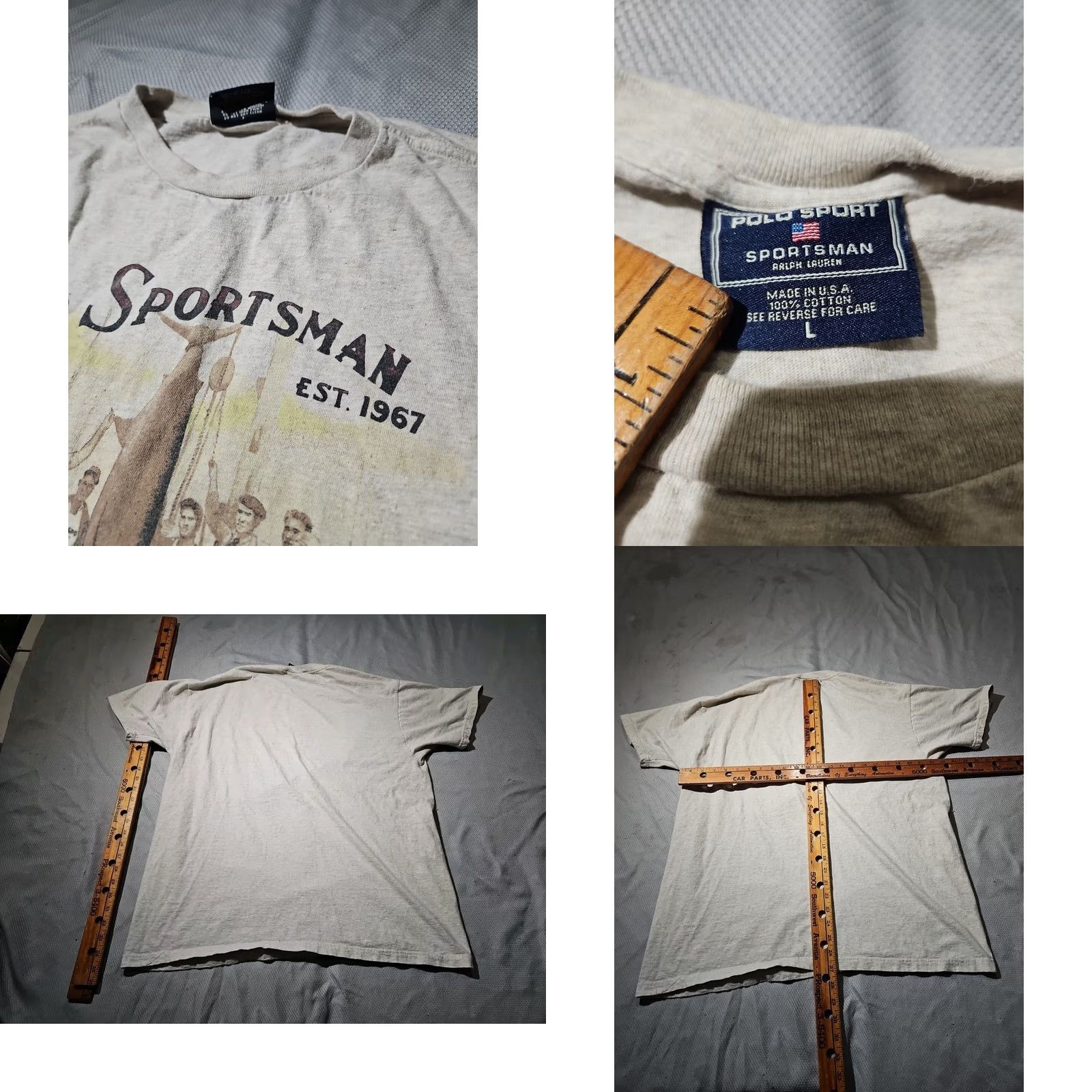 TravisMathew Vtg Polo Sport Shirt Mens Large Beige Sportsman Fishing Preppy Graphic Tee Y2K Size US L / EU 52-54 / 3 - 8 Thumbnail